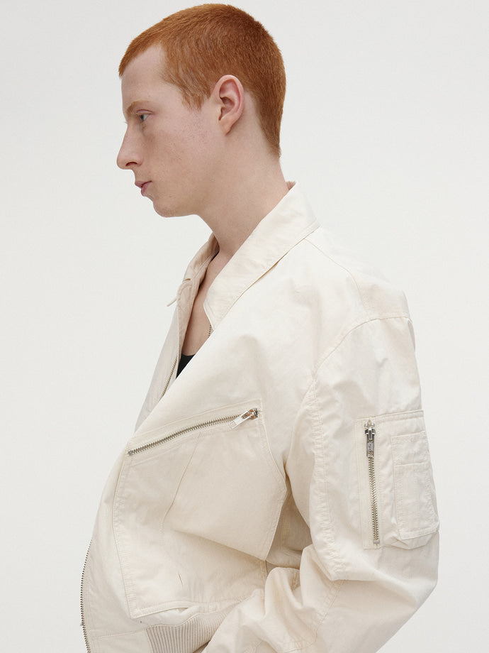 Tonywack - Light Cotton Nylon Bomber Jacket (Ecru) product image 5 | TRAB K-Fashion Australia