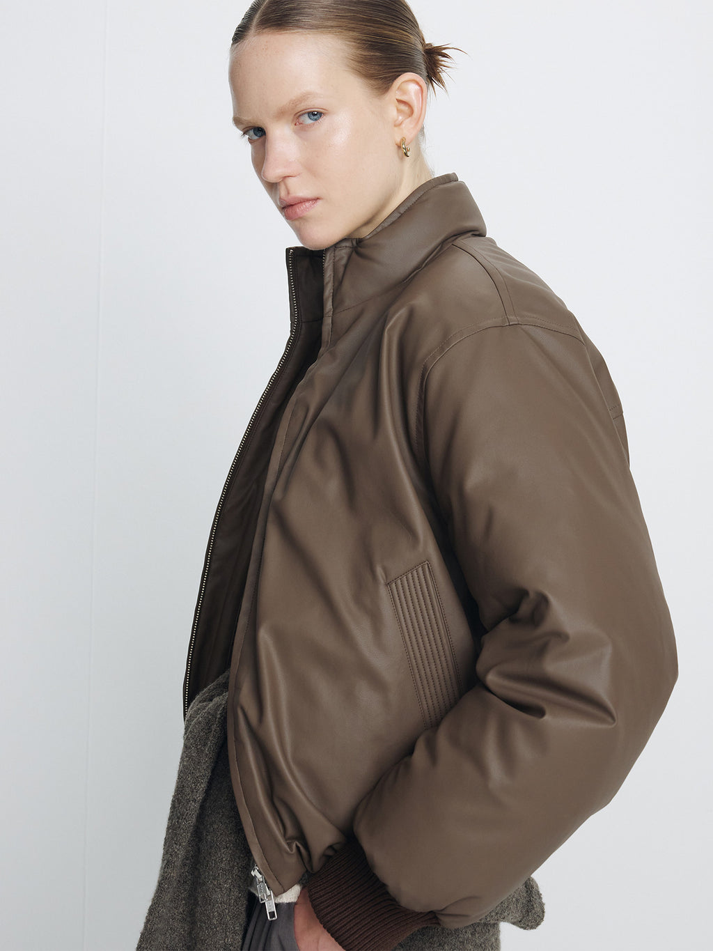 Tonywack - Cropped Padded Jacket (Brown) product image 6 | TRAB K-Fashion Australia