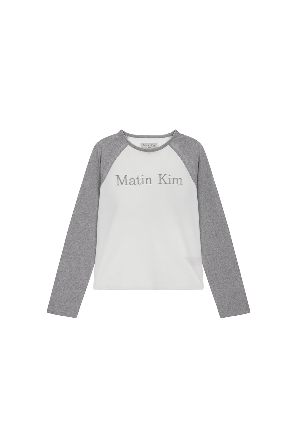 Matin Kim - Matin Lettering Raglan Long Sleeve (Grey) product image 1 | TRAB K-Fashion Australia