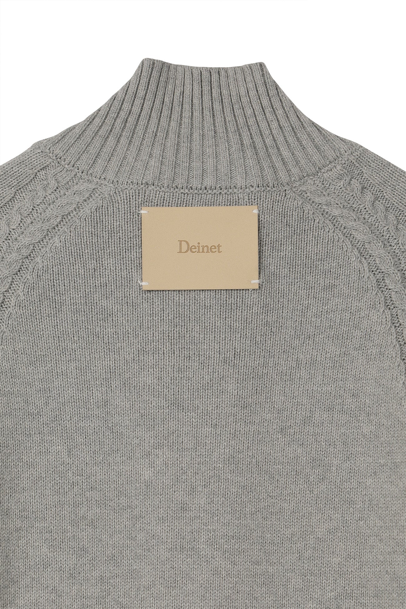 Deinet - High-Neck Stud Knit Outer (Melange Grey) product image 16 | TRAB K-Fashion Australia