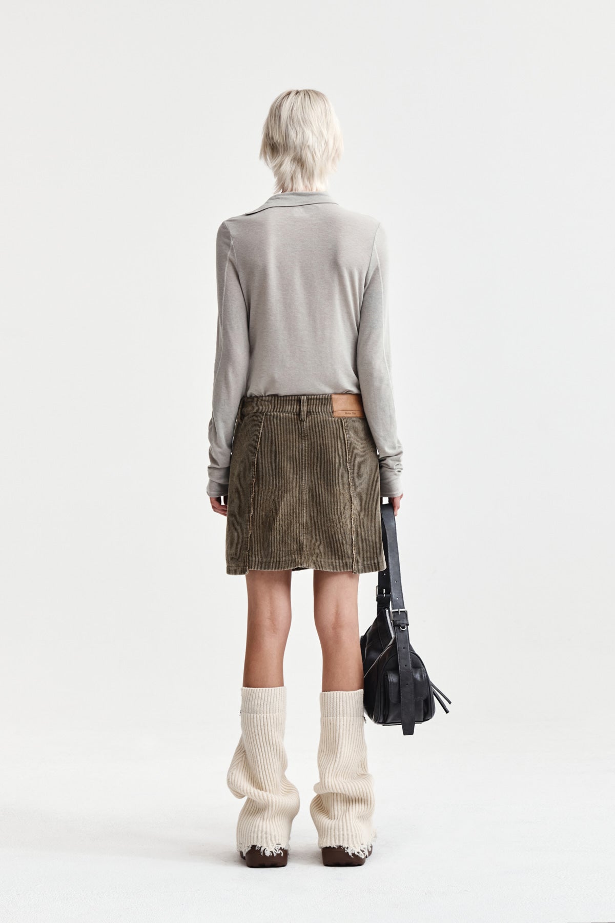 Matin Kim - Button Slit Half Neck Top (Beige) product image 7 | TRAB K-Fashion Australia