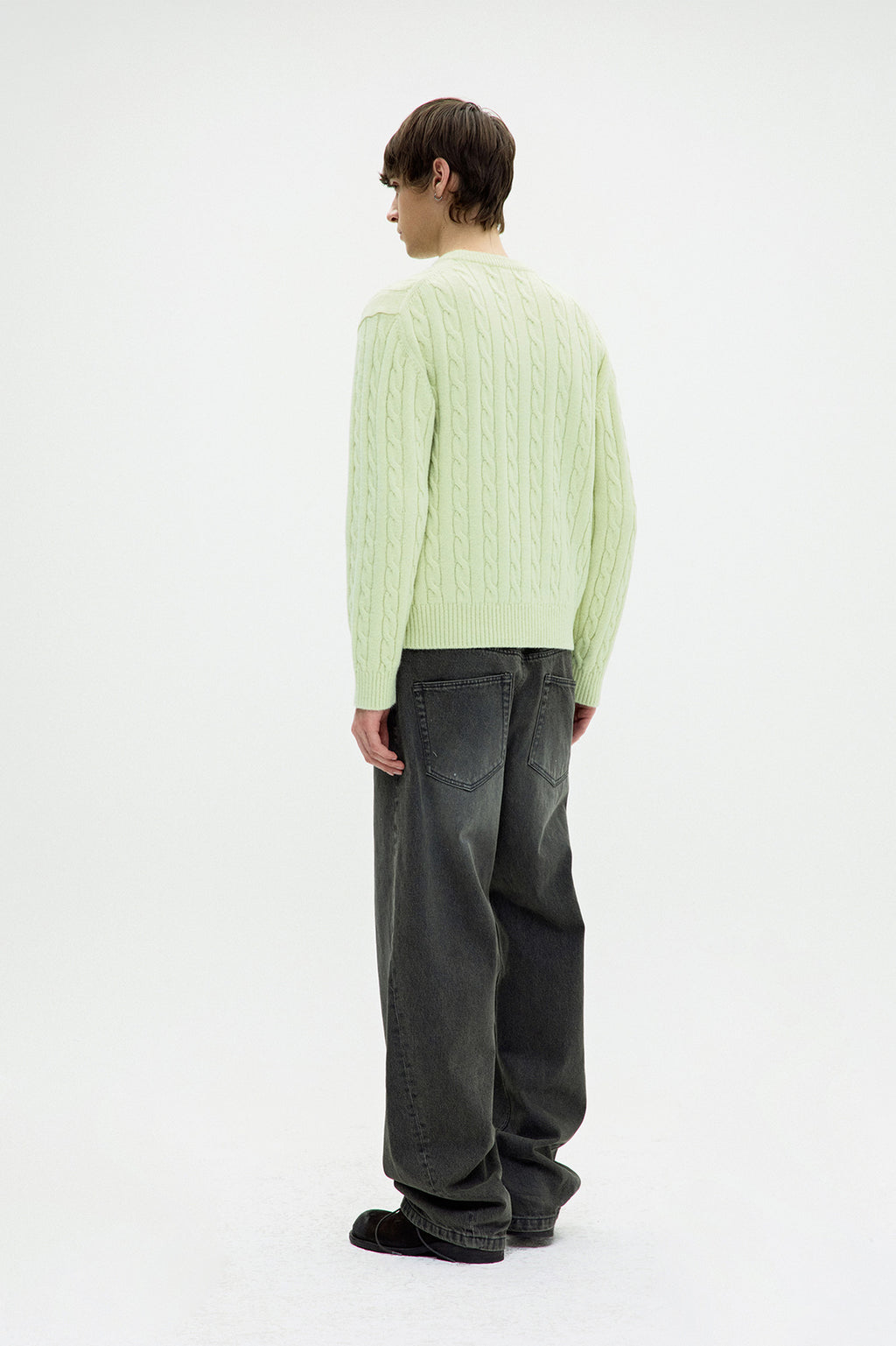 Coor - Alpaca Blend Cable Sweater (Lime Green) product image 4 | TRAB K-Fashion Australia