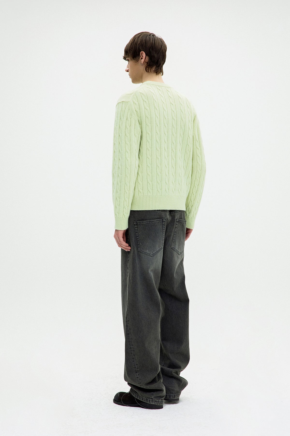 Coor - Alpaca Blend Cable Sweater (Lime Green) product image 4 | TRAB K-Fashion Australia