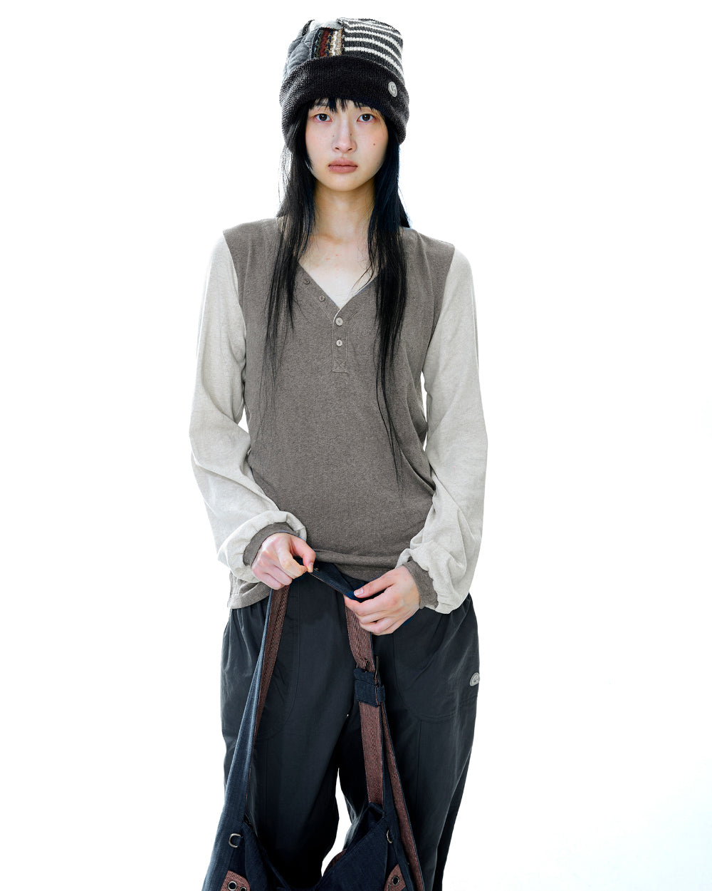 Coyseio - Patchwork Beanie (Brown) product image 4 | TRAB K-Fashion Australia