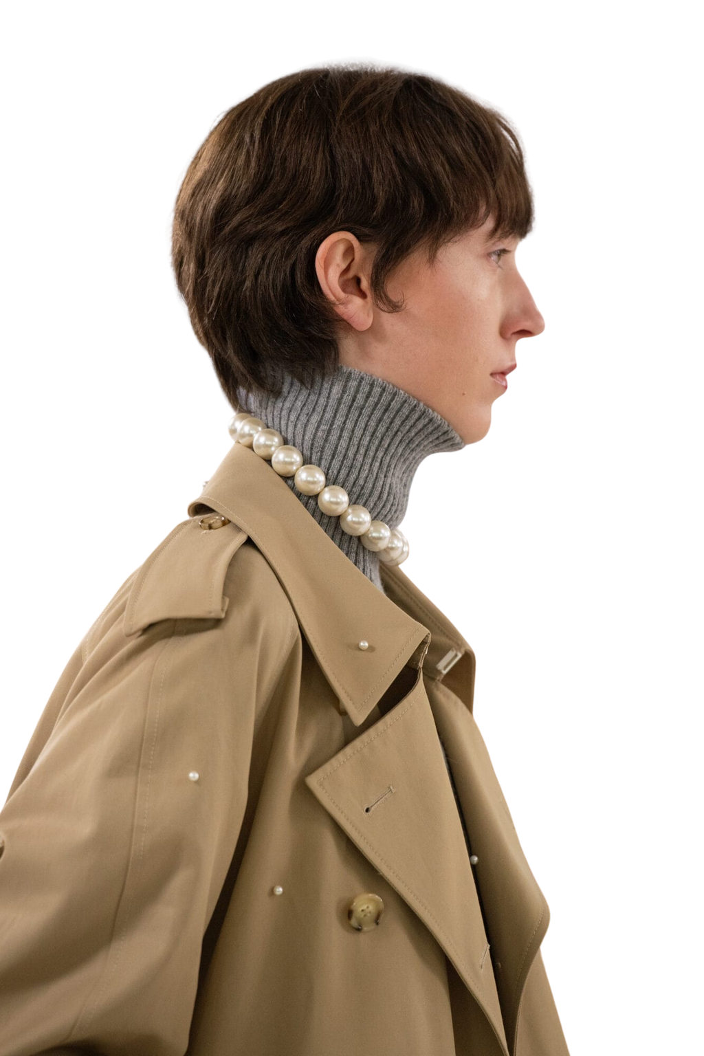 Kimhe Kim - Pearl Embellished Trench Coat (Beige) product image 4 | TRAB K-Fashion Australia