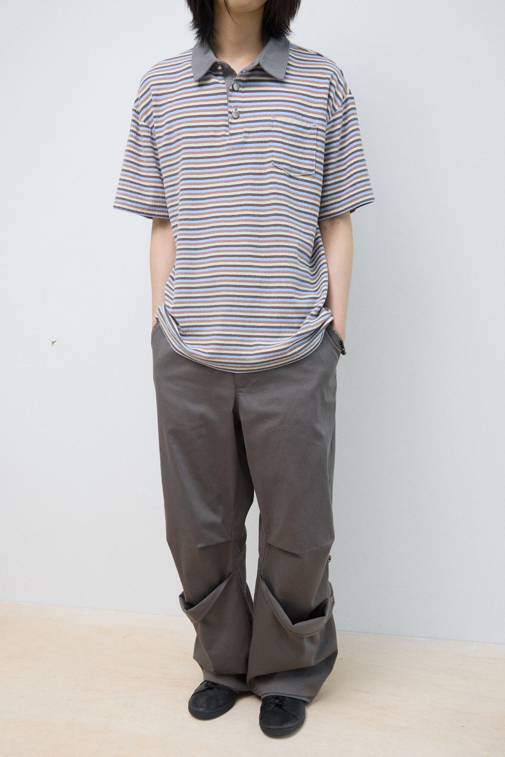 Hatchingroom - Stripe Polo Tee (Grey) product image 12 | TRAB K-Fashion Australia