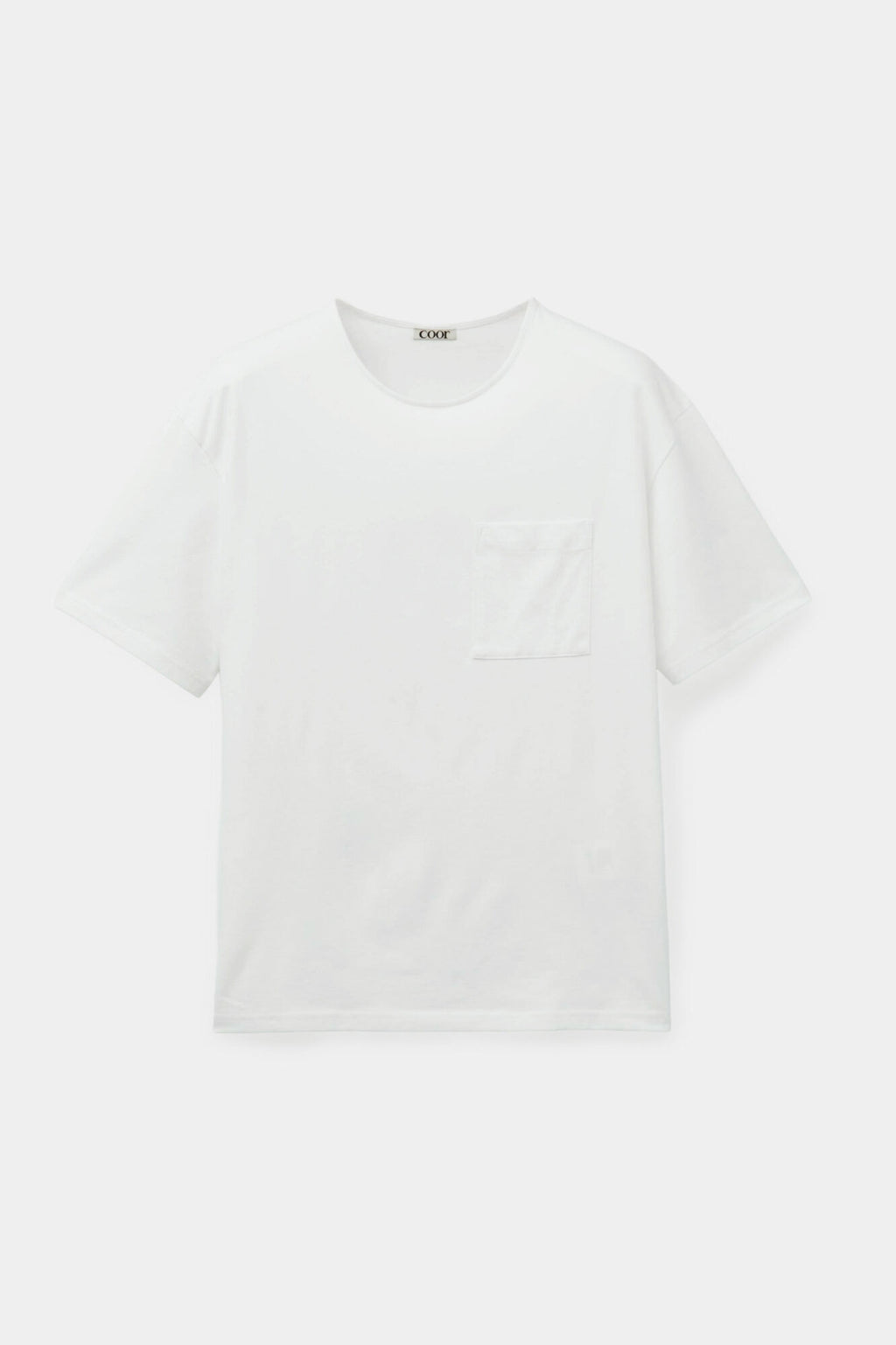 Coor - Supima Cotton Semi-Overfit U-Neck T-Shirt (White) product image 1 | TRAB K-Fashion Australia