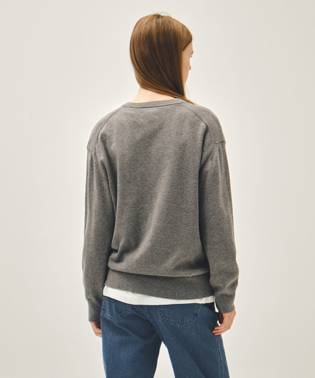 Marithe & Francois Girbaud - V-neck Knit Pullover (Heather Gray) product image 2 | TRAB K-Fashion Australia
