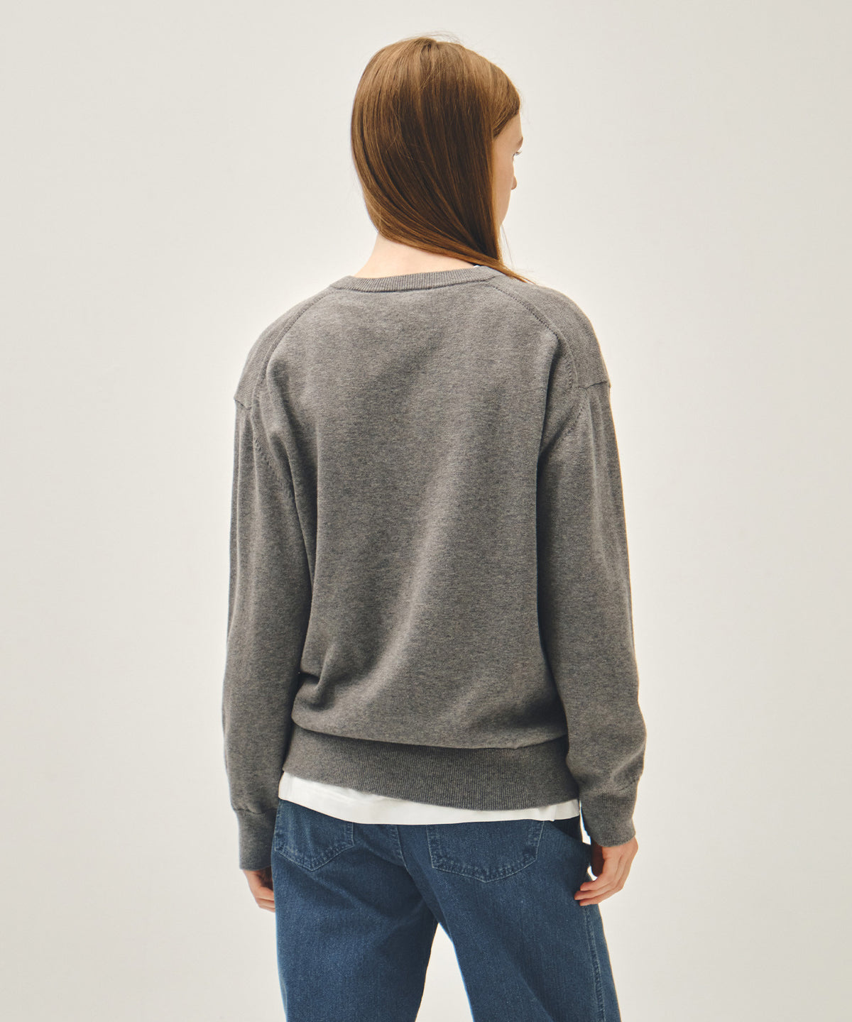 Marithe & Francois Girbaud - V-neck Knit Pullover (Heather Gray) product image 2 | TRAB K-Fashion Australia