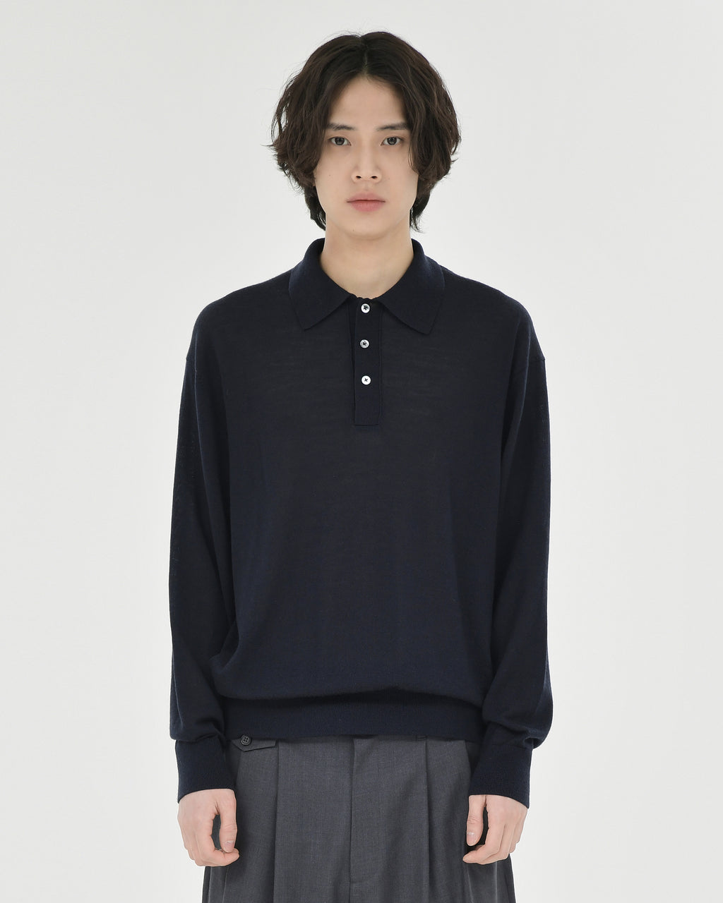 Brownyard - Knit Pique Shirt (Dark Navy) product image 1 | TRAB K-Fashion Australia