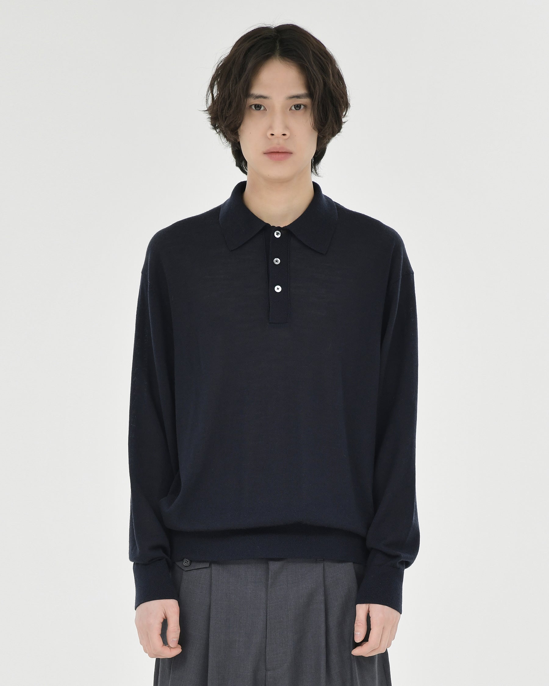 Brownyard - Knit Pique Shirt (Dark Navy) product image 1 | TRAB K-Fashion Australia