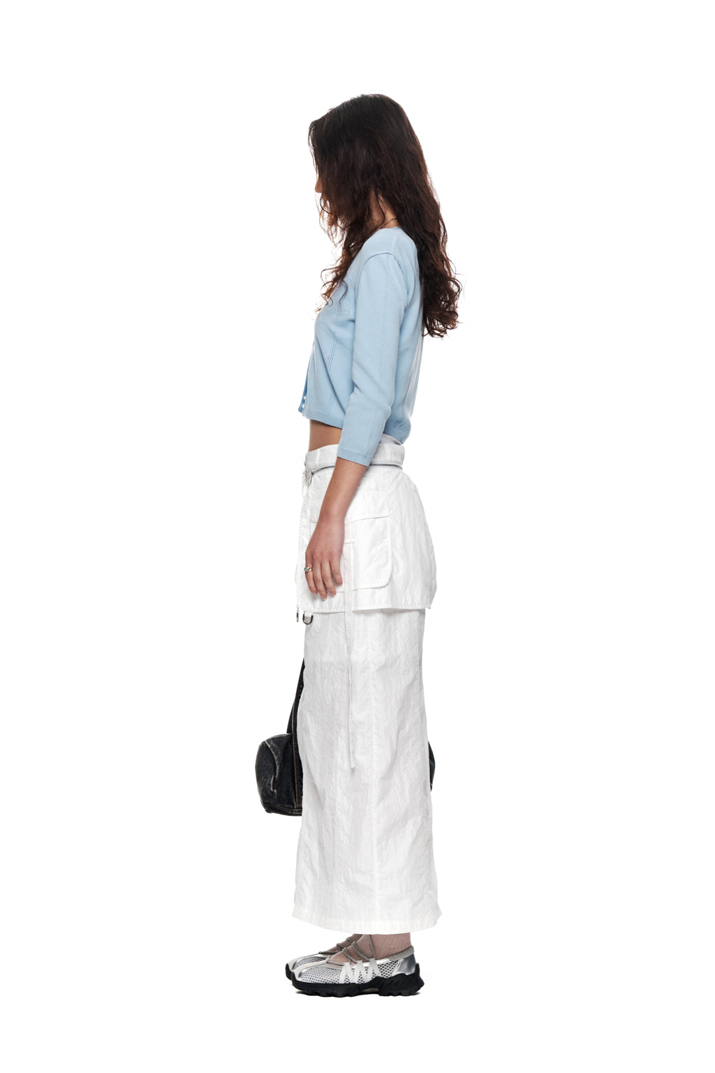Matin Kim - Three Quarter Sleeve Round Cardigan (Sky) product image 6 | TRAB K-Fashion Australia