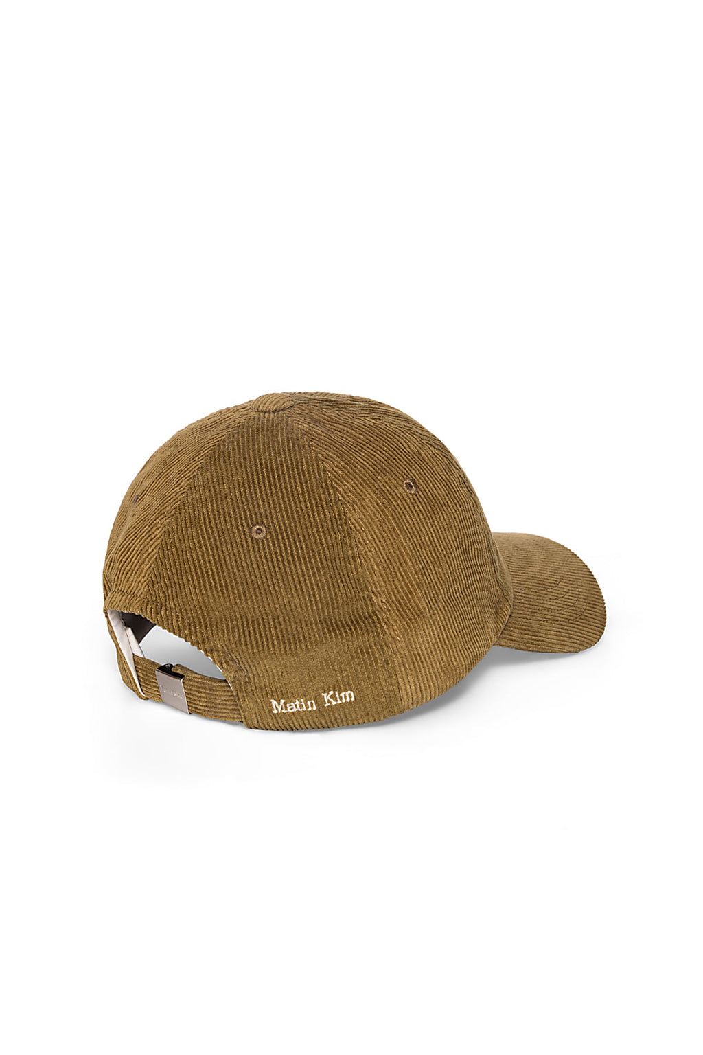 Matin Kim - Matin Cracked Script Corduroy Ball Cap (Khaki) product image 3 | TRAB K-Fashion Australia