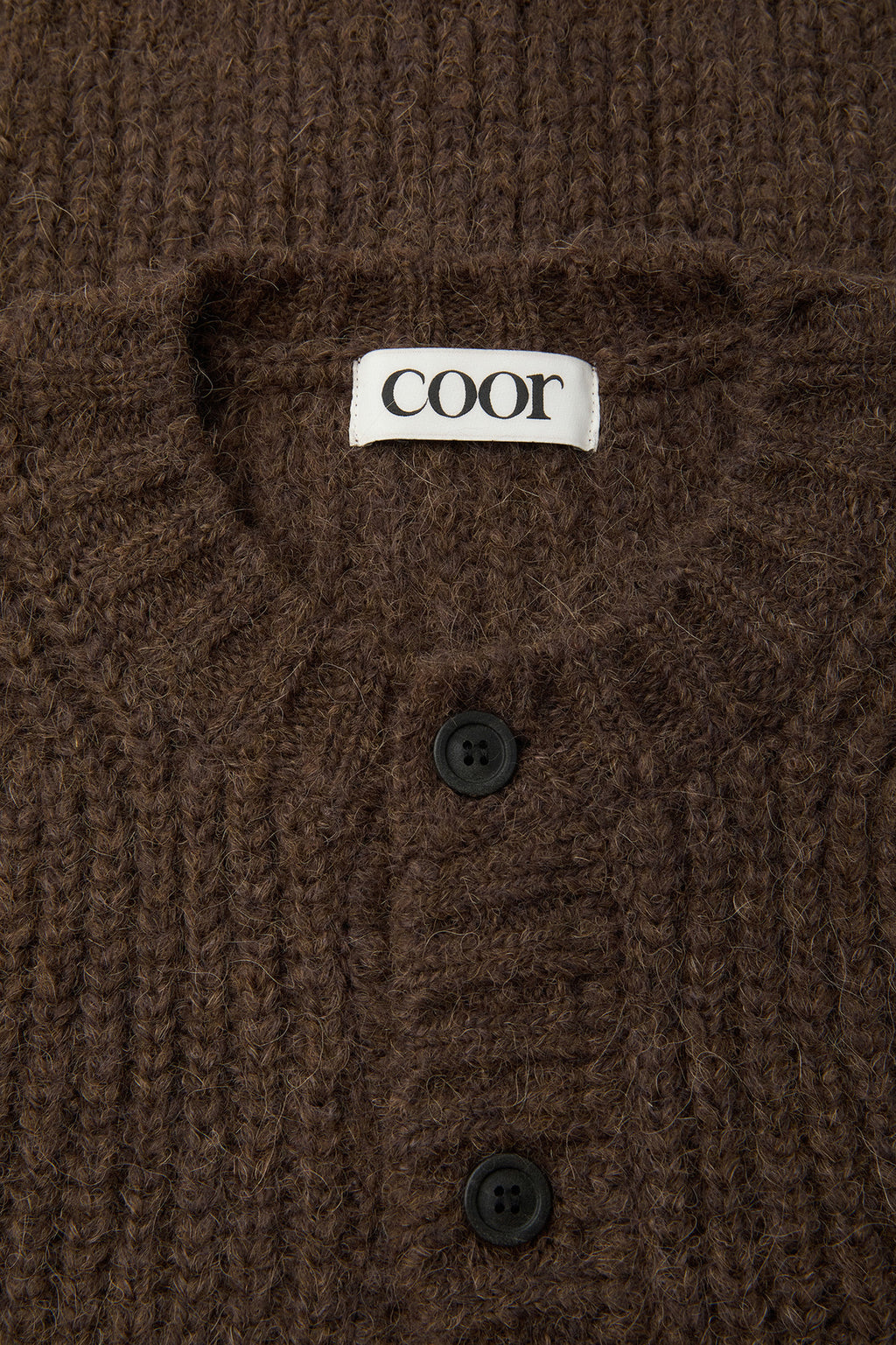 Coor - Hairy Button Up Round Cropped Cardigan (Brown) product image 5 | TRAB K-Fashion Australia