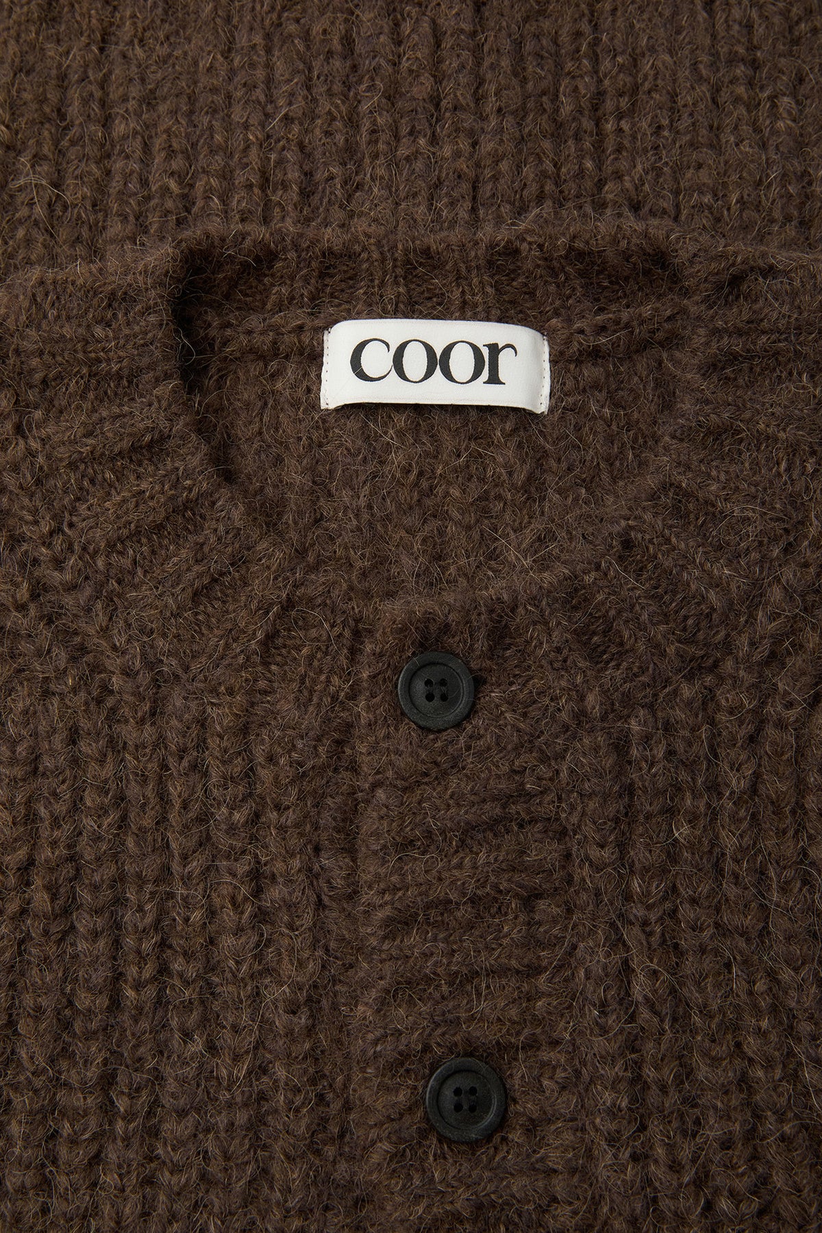 Coor - Hairy Button Up Round Cropped Cardigan (Brown) product image 5 | TRAB K-Fashion Australia
