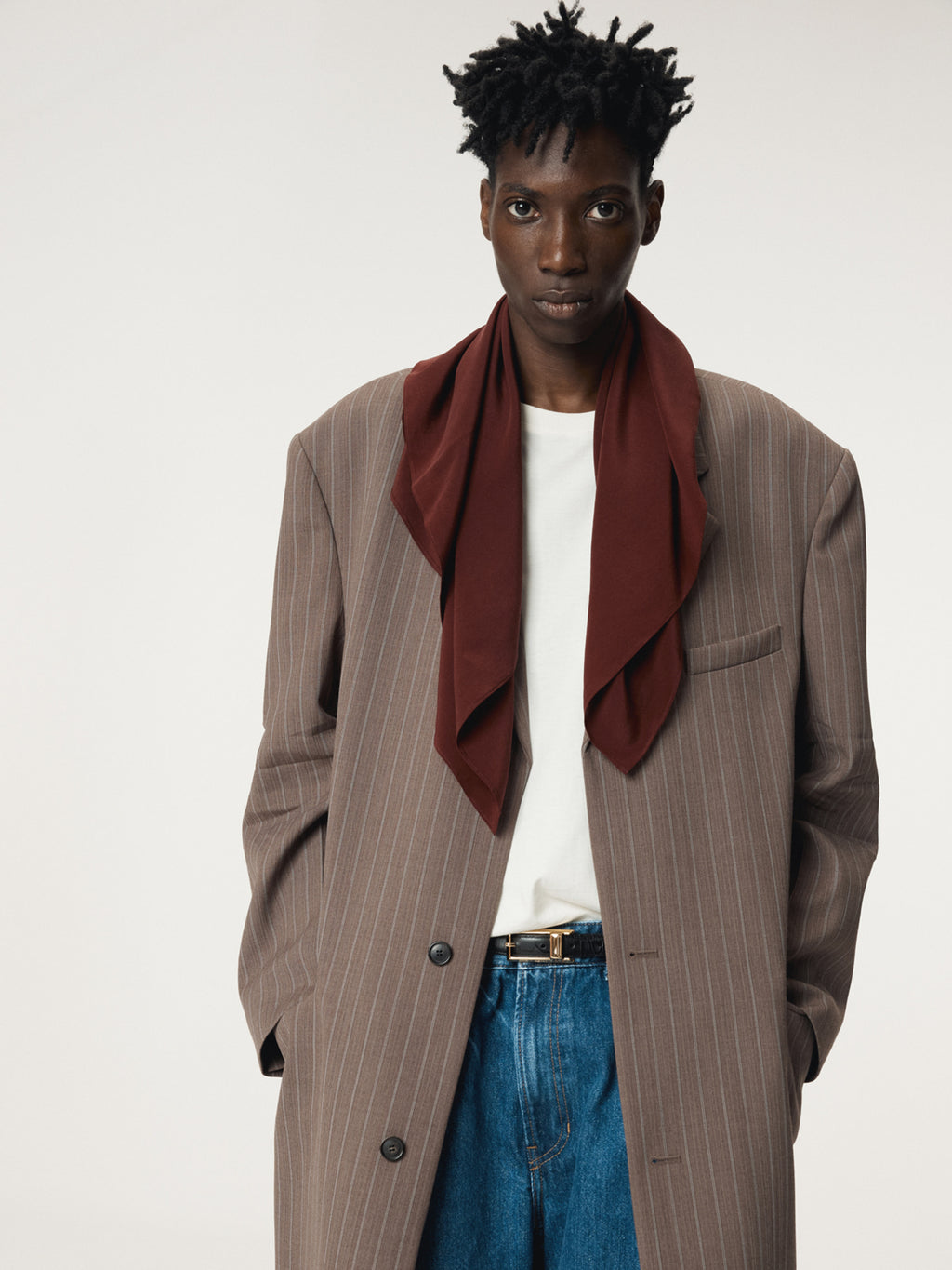 Recto - Sleeve Crease Stripe Single Coat (Sepia) product image 4 | TRAB K-Fashion Australia