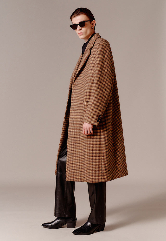 Tonywack - Single Breasted Tailored Coat (Brown/Beige/Black Houndtooth) product image 5 | TRAB K-Fashion Australia