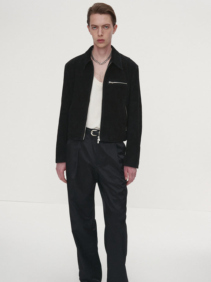 Tonywack - Suede Zip Blouson Jacket (Black) product image 4 | TRAB K-Fashion Australia