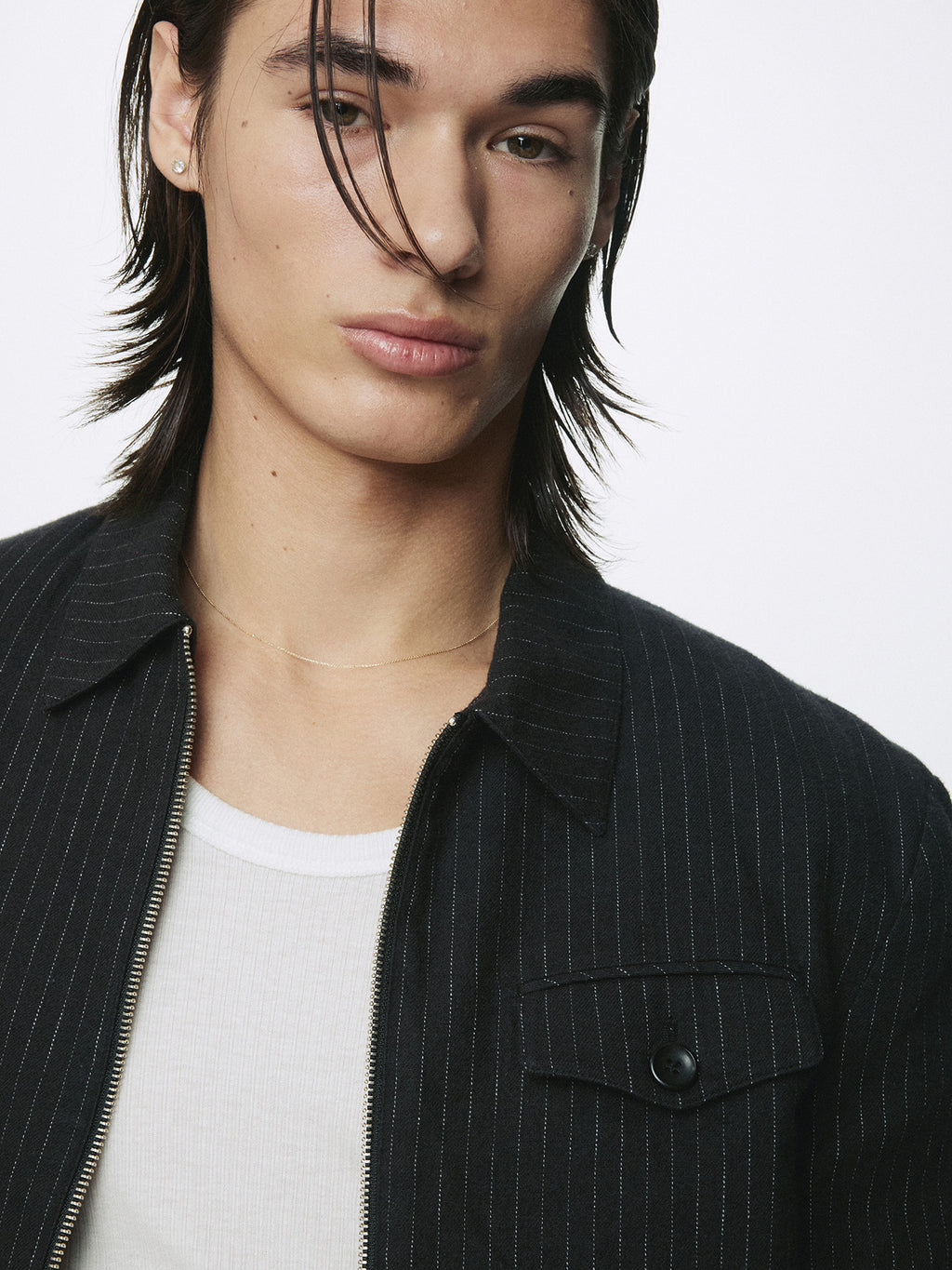 Tonywack - Washed Striped Wool Cotton Blouson (Washed  Black) product image 8 | TRAB K-Fashion Australia