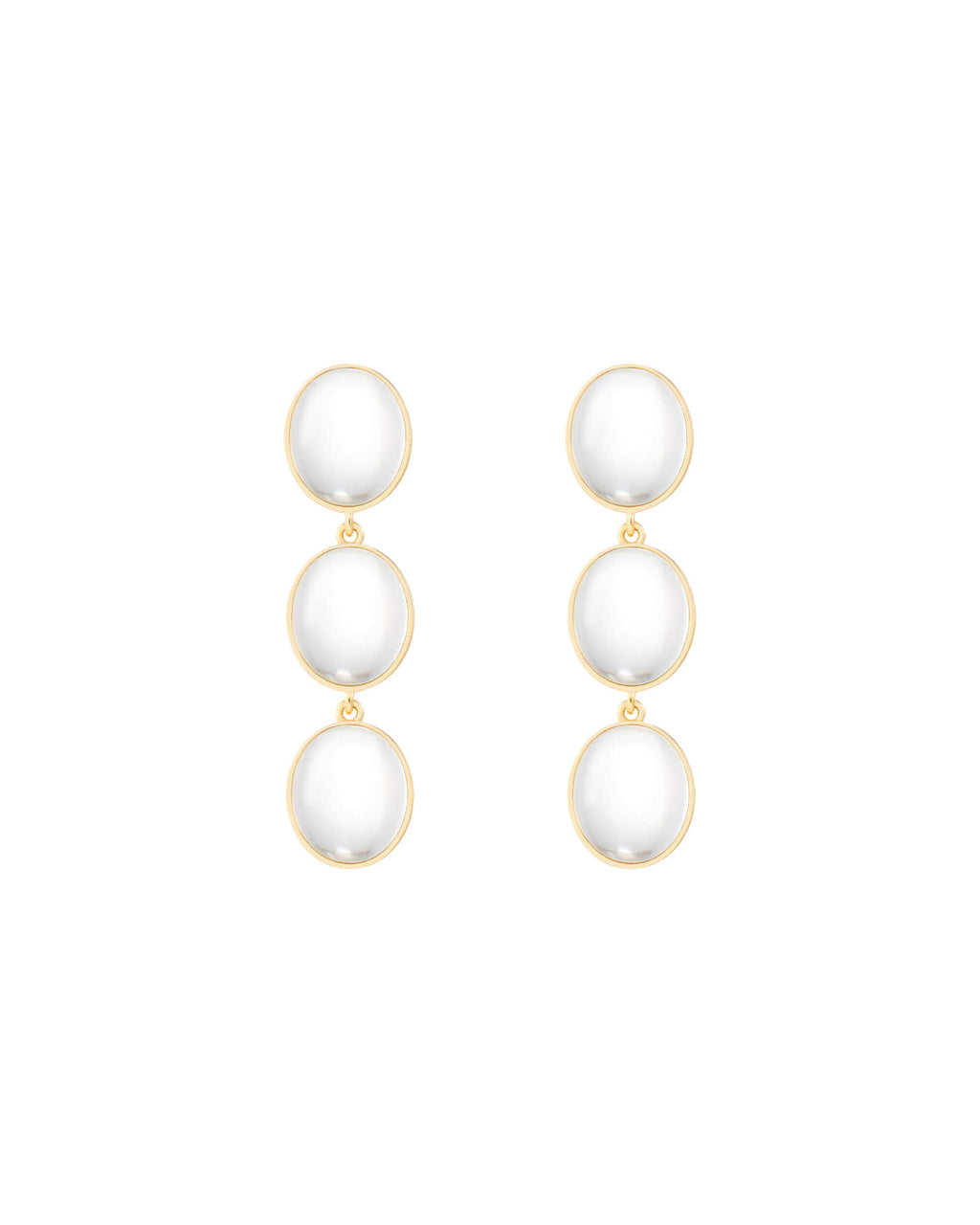 Numbering - Ellipse Glass Triple  Drop Earrings #5213 product image 7 | TRAB K-Fashion Australia