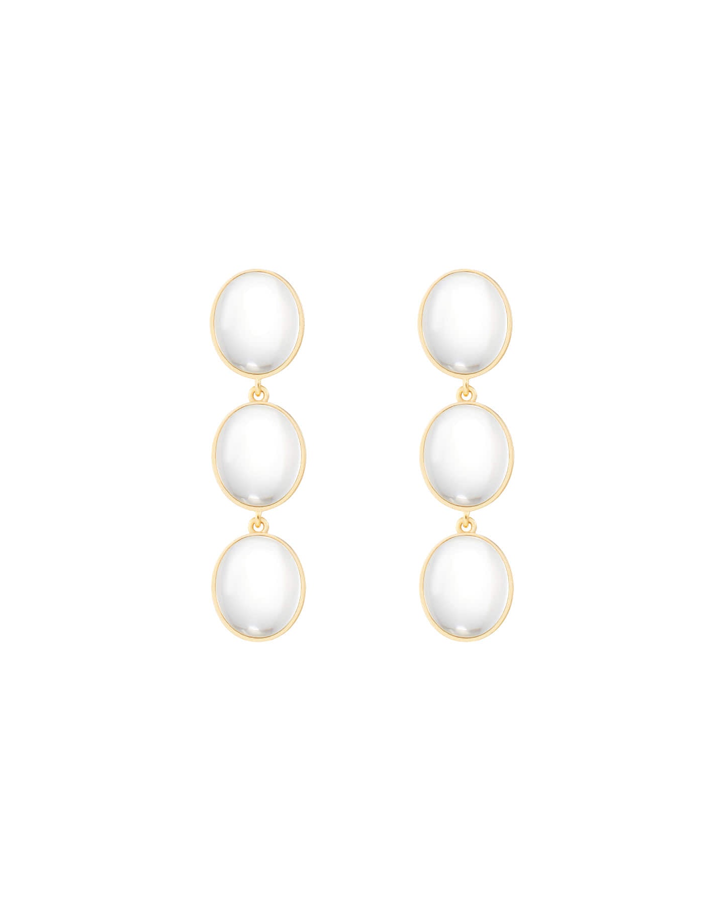 Numbering - Ellipse Glass Triple  Drop Earrings #5213 product image 7 | TRAB K-Fashion Australia
