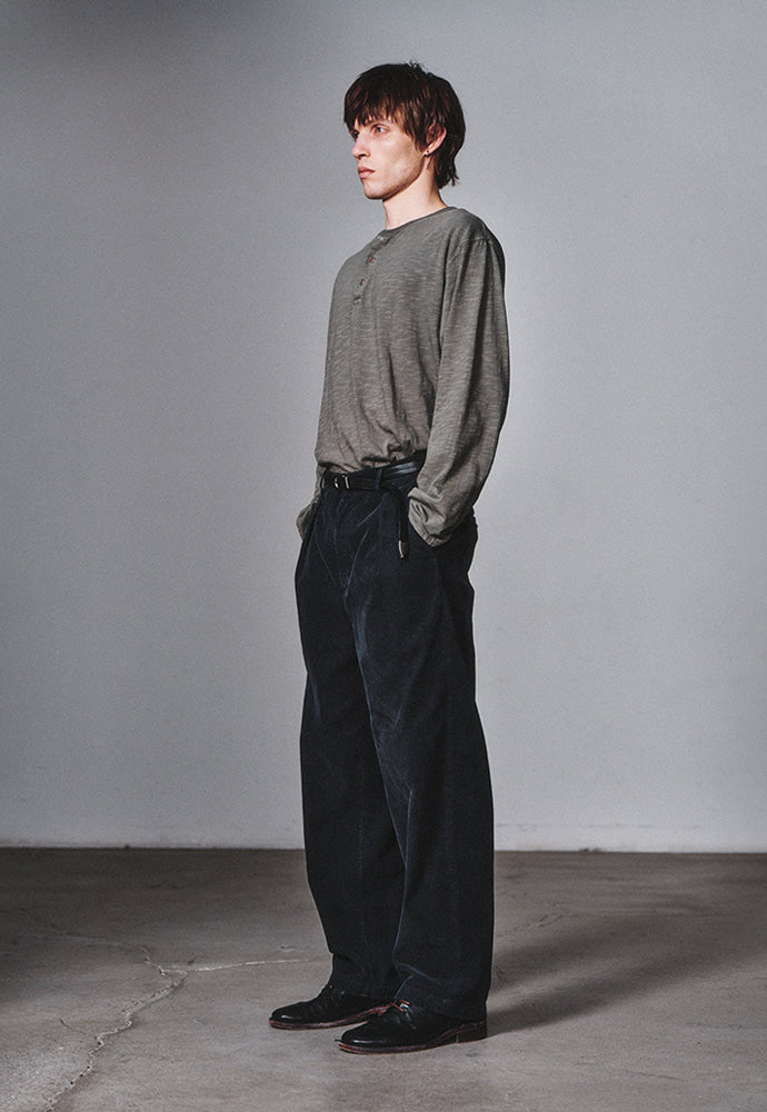 Art if acts - Washed One Tuck Corduroy Pants (Cliff Navy) product image 3 | TRAB K-Fashion Australia