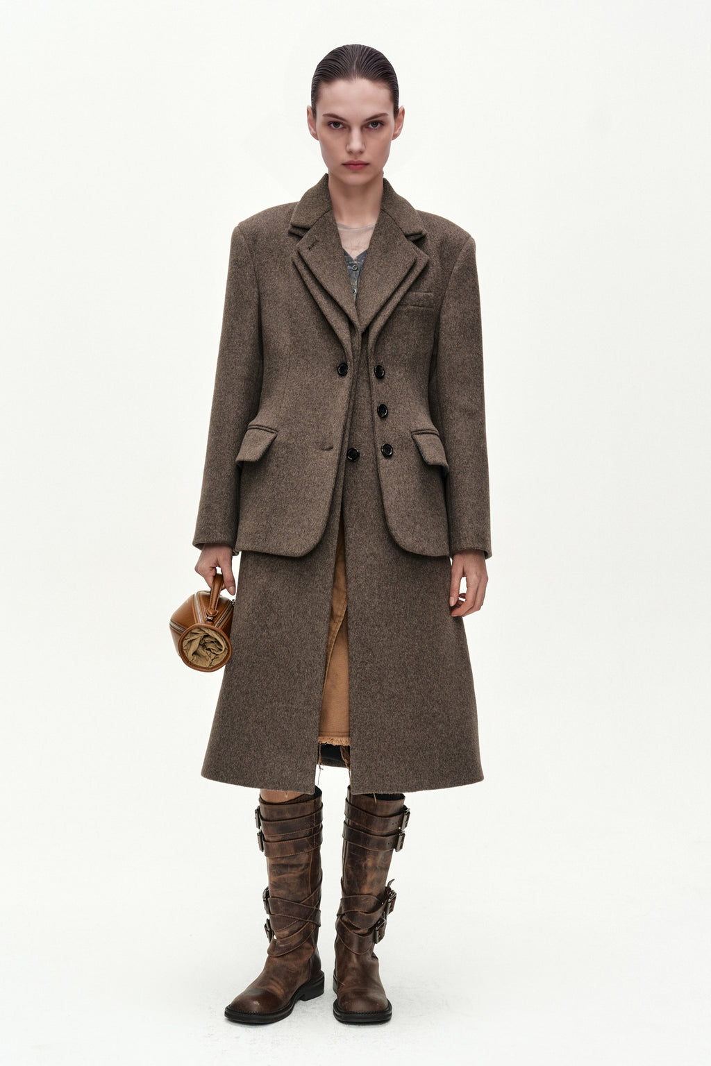 Andersson Bell - Blazer Layered 26 Coat (Brown) product image 2 | TRAB K-Fashion Australia