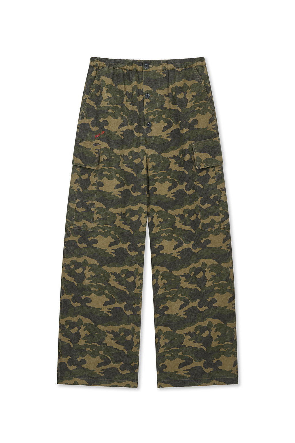 Matin Kim - Drawstring Hem Cargo Pants (Khaki) product image 2 | TRAB K-Fashion Australia