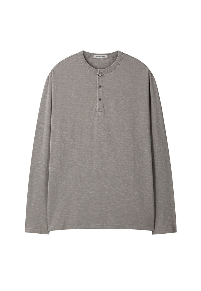 Art if acts - Garment Dyed Henley Long Sleeve (Mud Brown) product image 6 | TRAB K-Fashion Australia