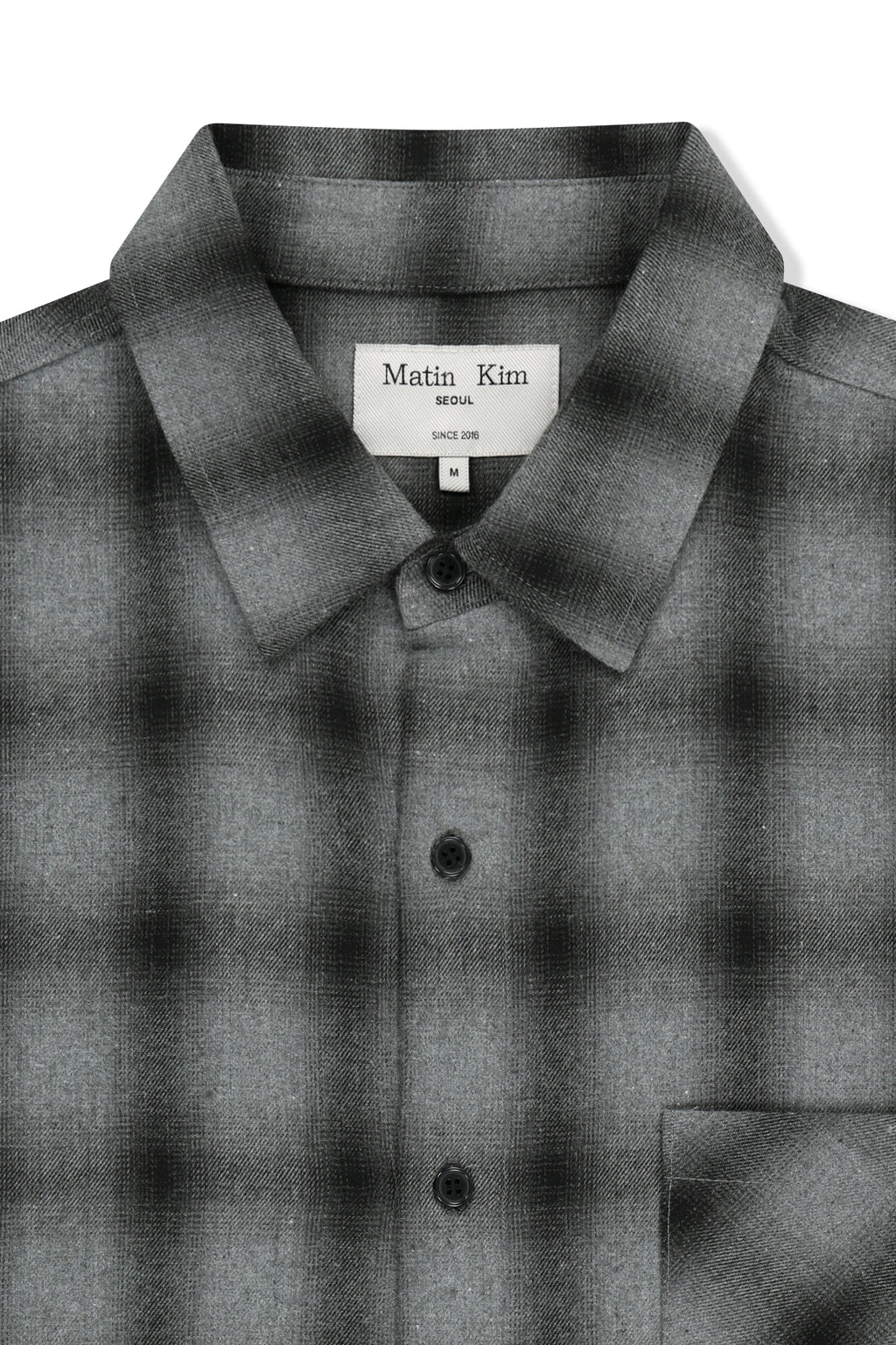 Matin Kim - Paint Effect Flannel Check Shirt (Grey) product image 3 | TRAB K-Fashion Australia