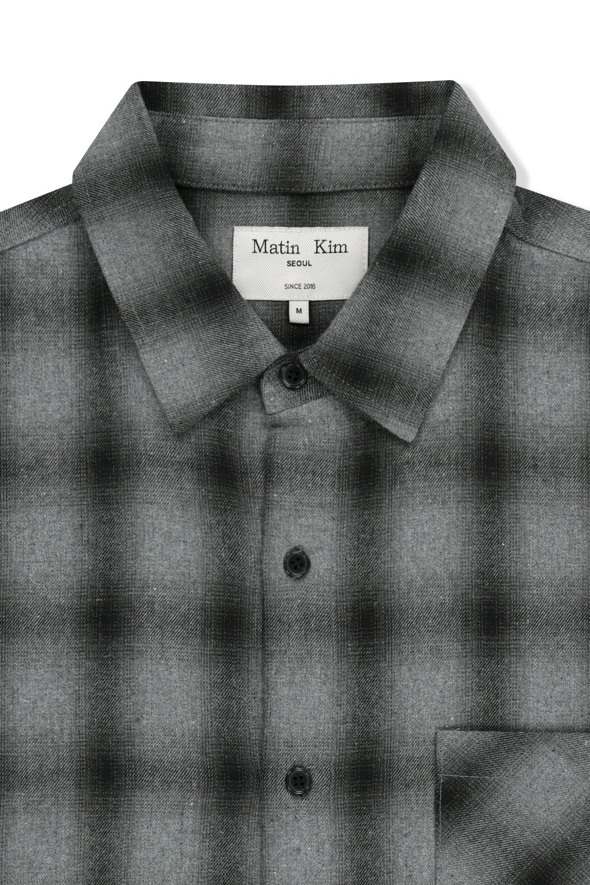 Matin Kim - Paint Effect Flannel Check Shirt (Grey) product image 3 | TRAB K-Fashion Australia