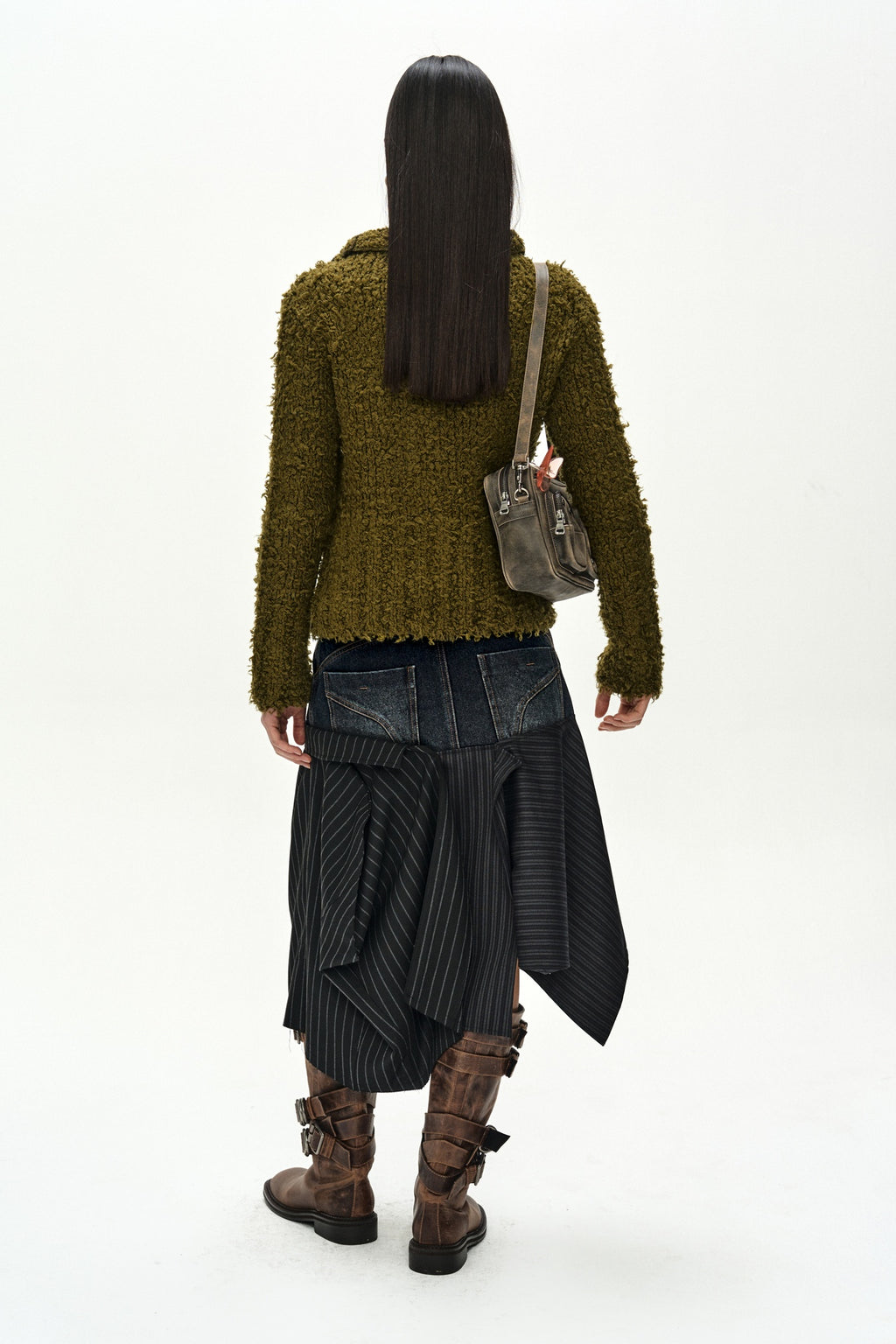 Andersson Bell - Reworked Denim Panel Wrap Skirt (Black) product image 7 | TRAB K-Fashion Australia