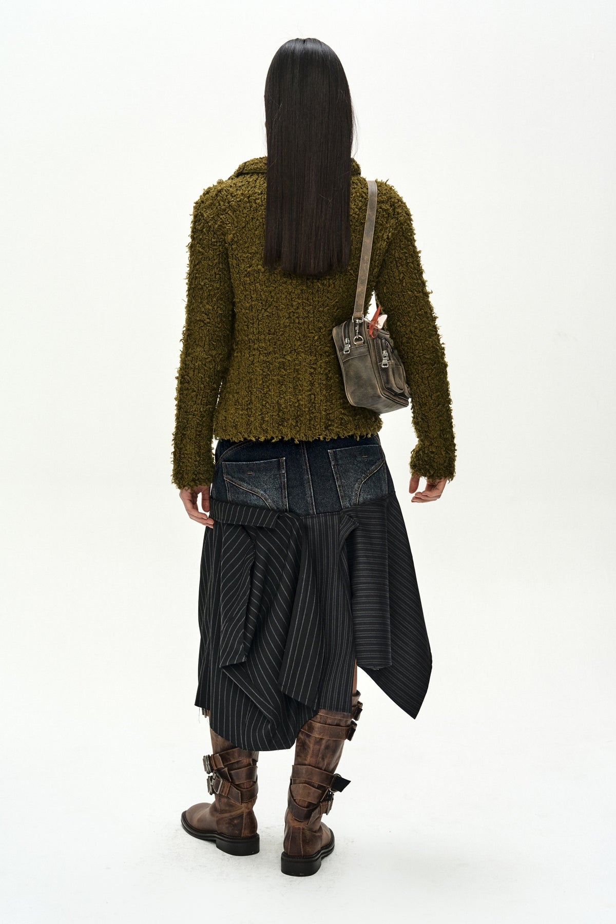 Andersson Bell - Reworked Denim Panel Wrap Skirt (Black) product image 7 | TRAB K-Fashion Australia