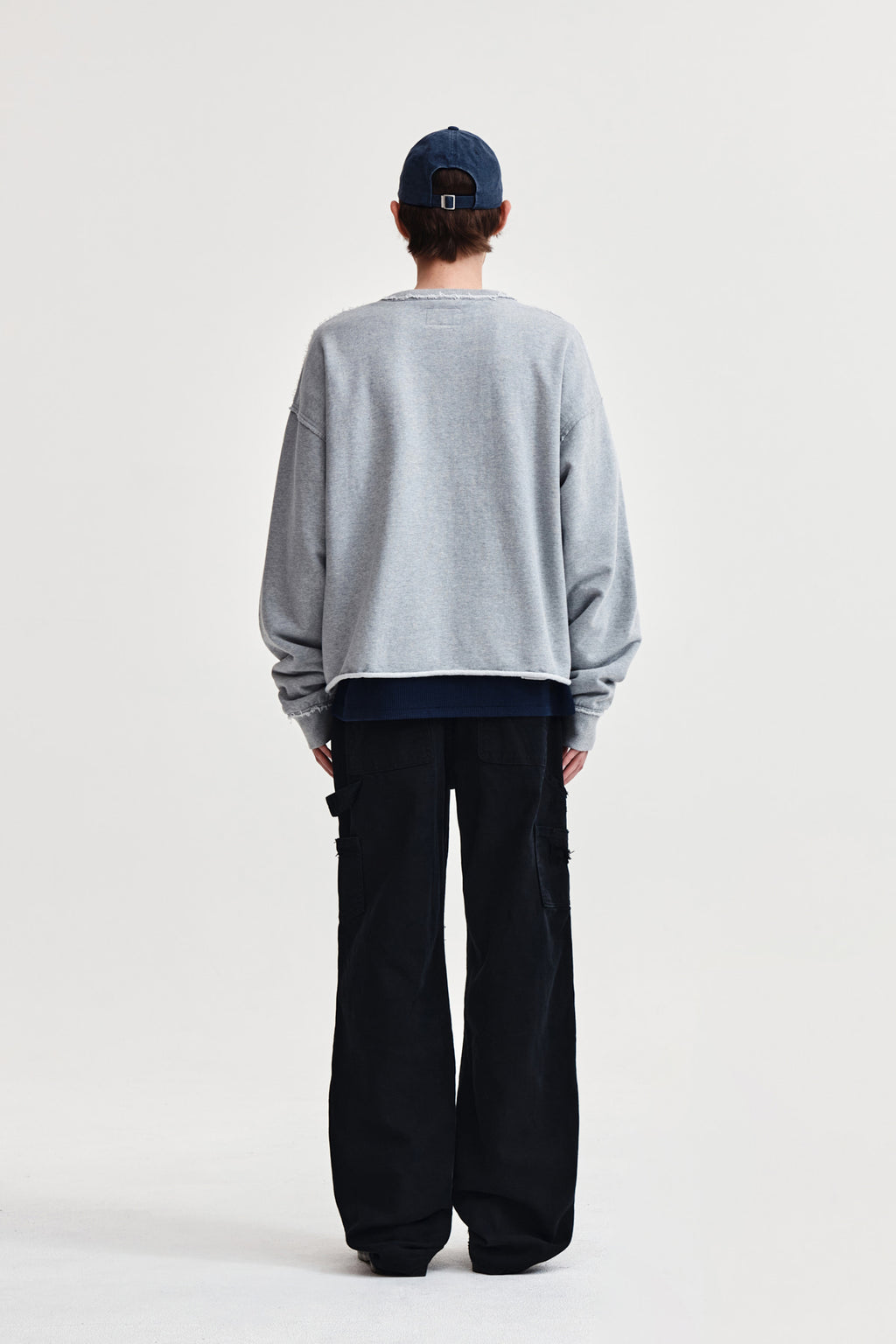 Matin Kim - Raw Cut Applique Sweatshirt (Grey) product image 13 | TRAB K-Fashion Australia