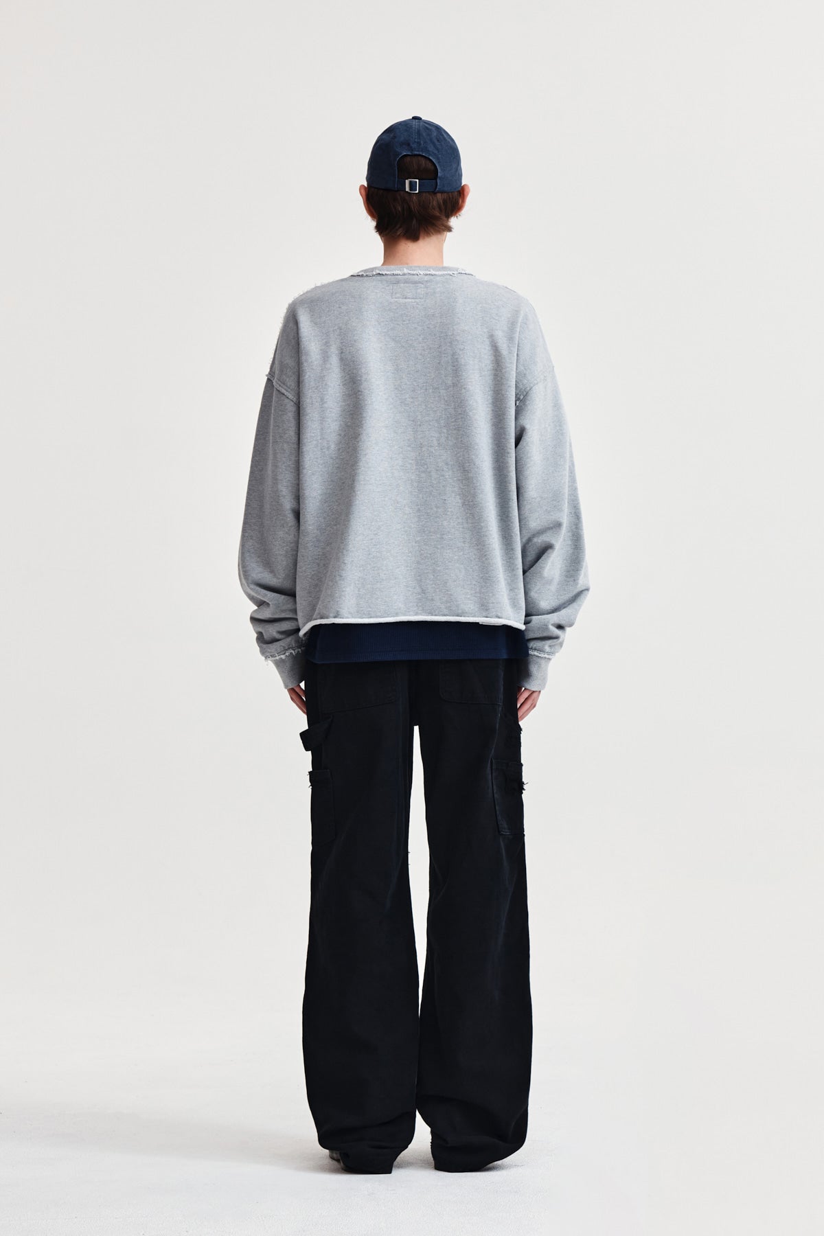 Matin Kim - Raw Cut Applique Sweatshirt (Grey) product image 13 | TRAB K-Fashion Australia