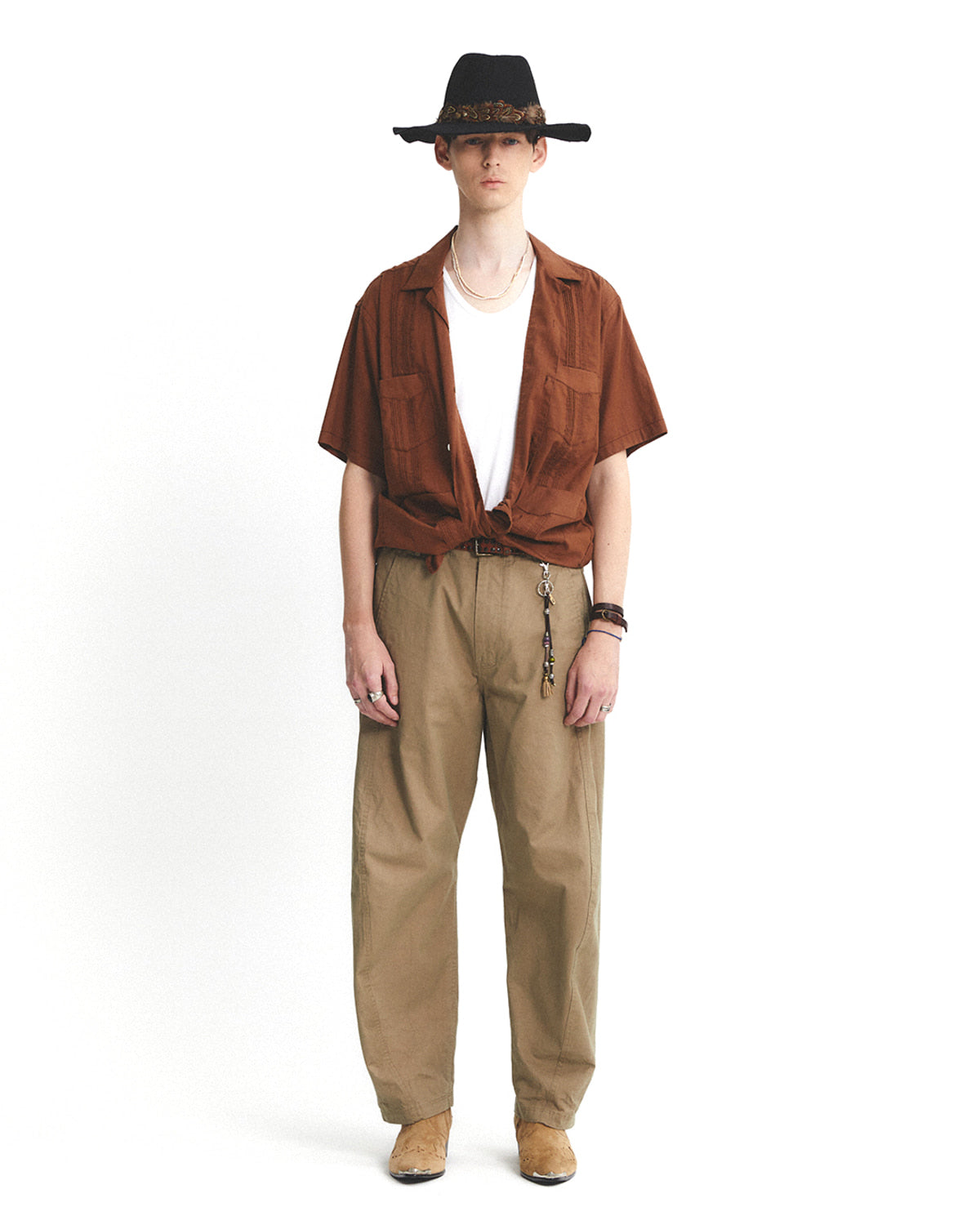 Eastlogue - Guayabera Half Shirts (Brown) product image 1 | TRAB K-Fashion Australia