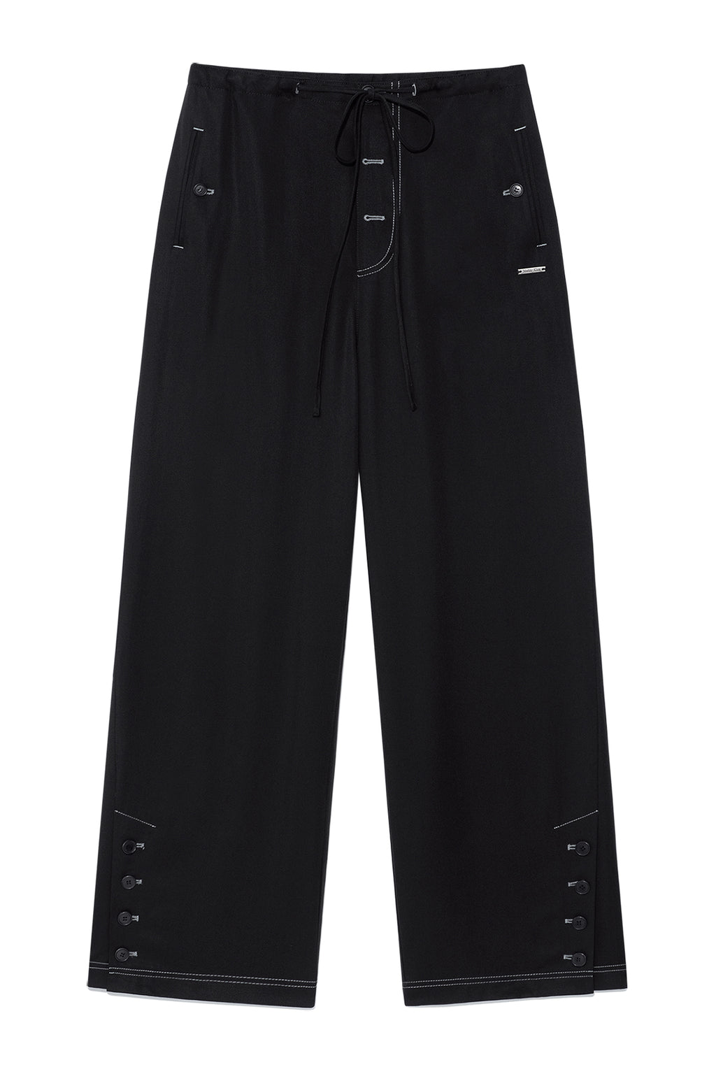 Matin Kim - Button Point String Wide Pants (Black) product image 1 | TRAB K-Fashion Australia