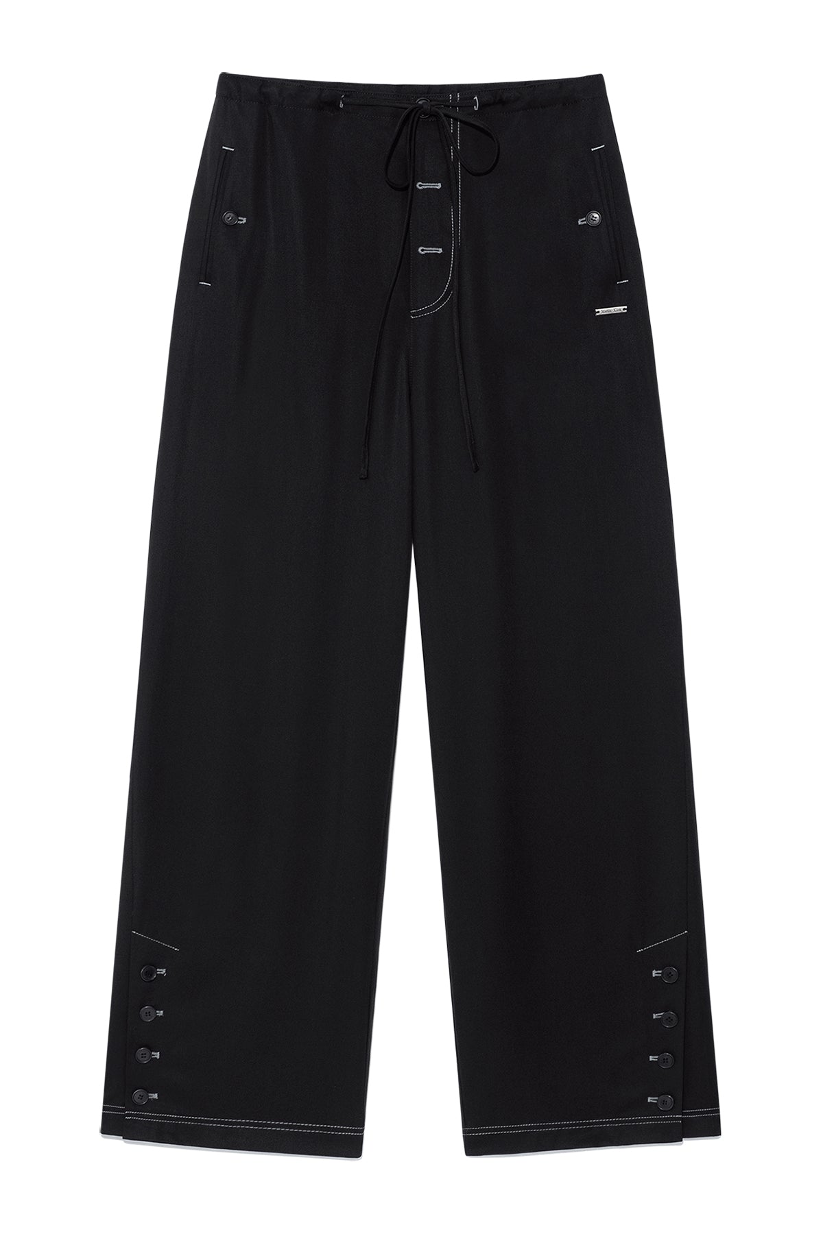 Matin Kim - Button Point String Wide Pants (Black) product image 1 | TRAB K-Fashion Australia