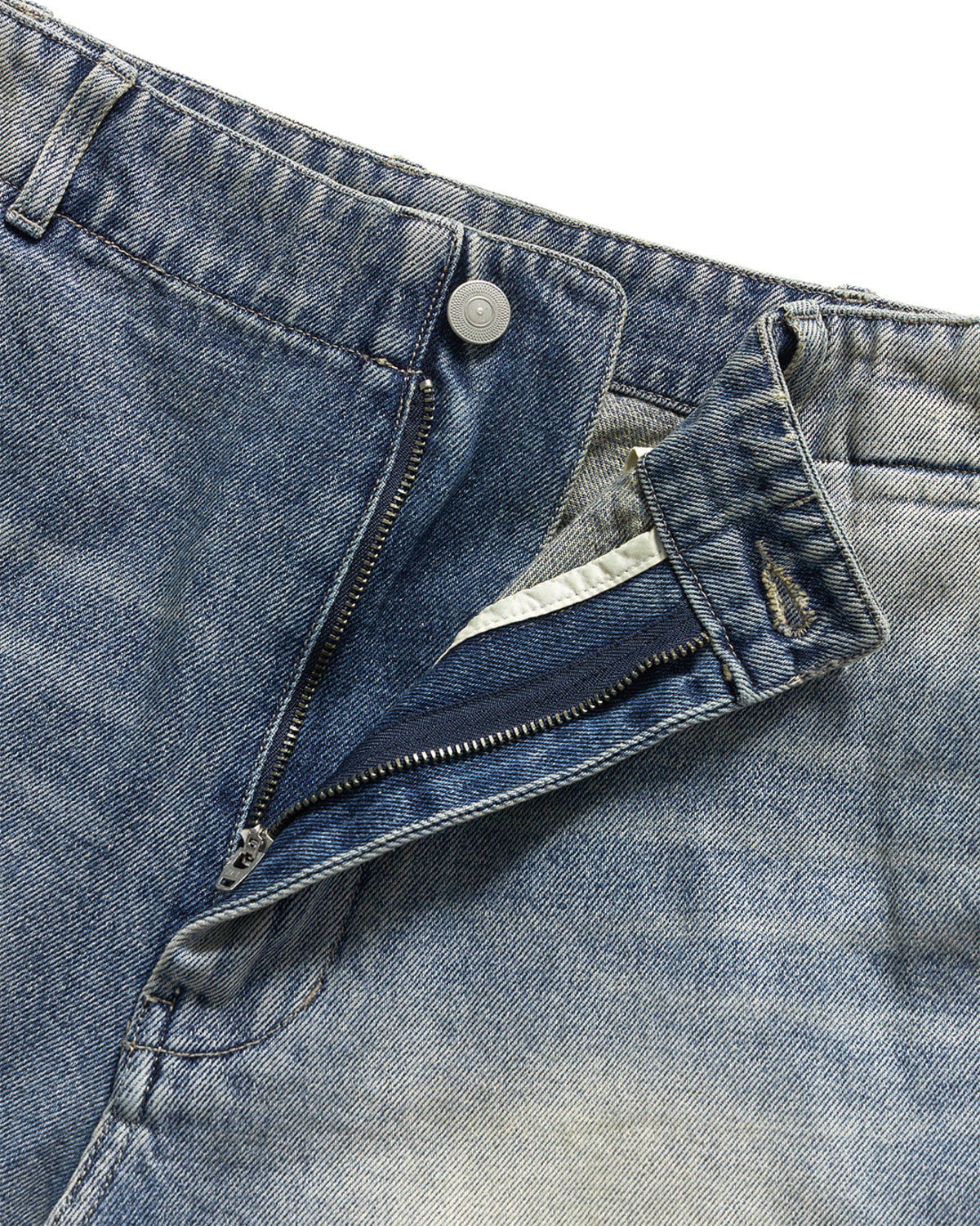 Eastlogue - Cinch Back Curved Shorts (Light Indigo) product image 11 | TRAB K-Fashion Australia