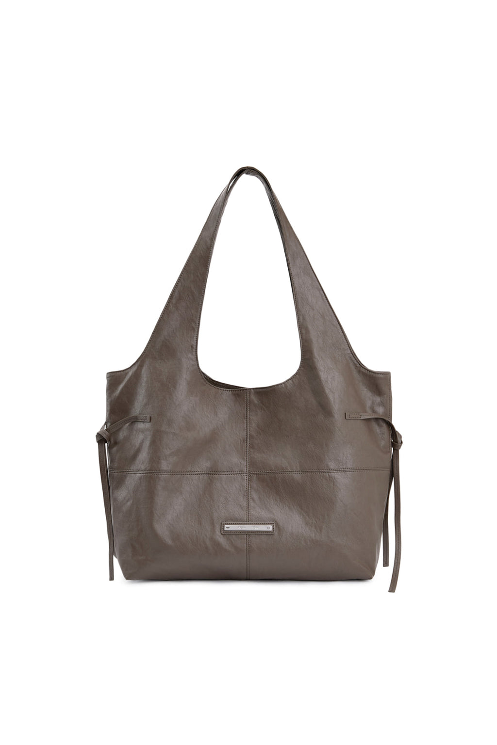 Matin Kim - Side String Leather Big Shoulder Bag (Brown) product image 1 | TRAB K-Fashion Australia
