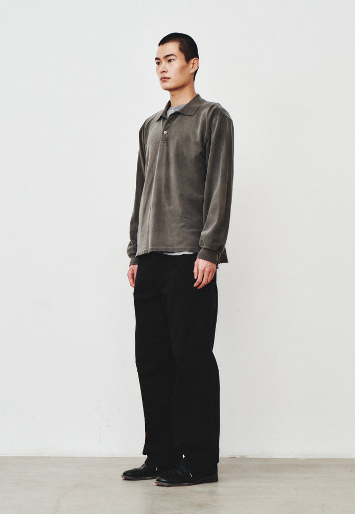 Art if acts - Damaged Pique Polo Shirt (Faded Charcoal) product image 2 | TRAB K-Fashion Australia