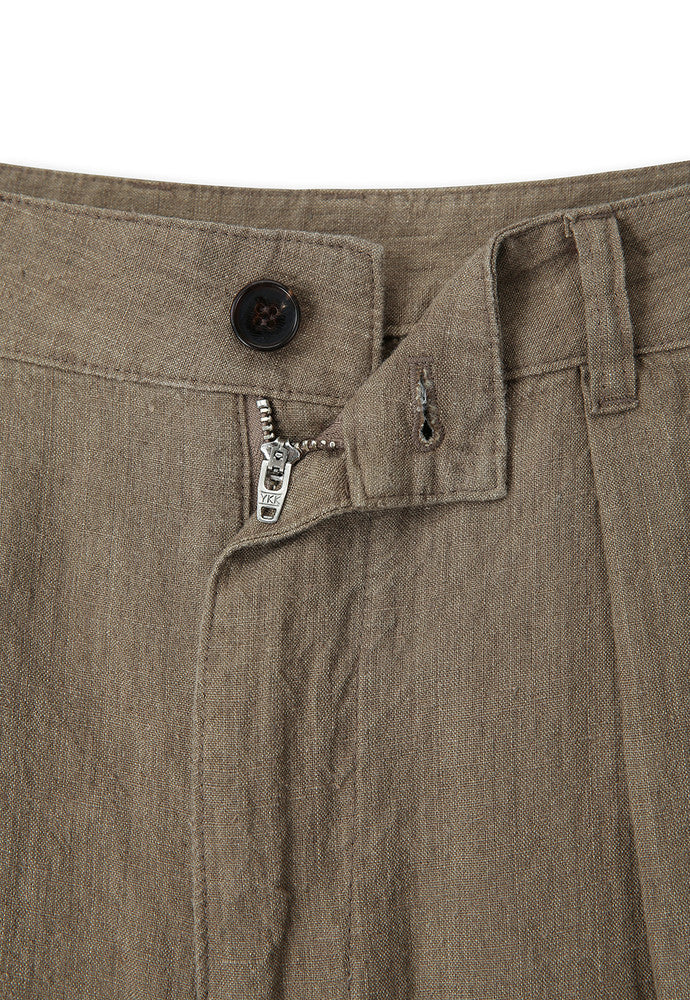 Art if acts - Washed Linen Two Tuck Shorts (Khaki Beige) product image 8 | TRAB K-Fashion Australia