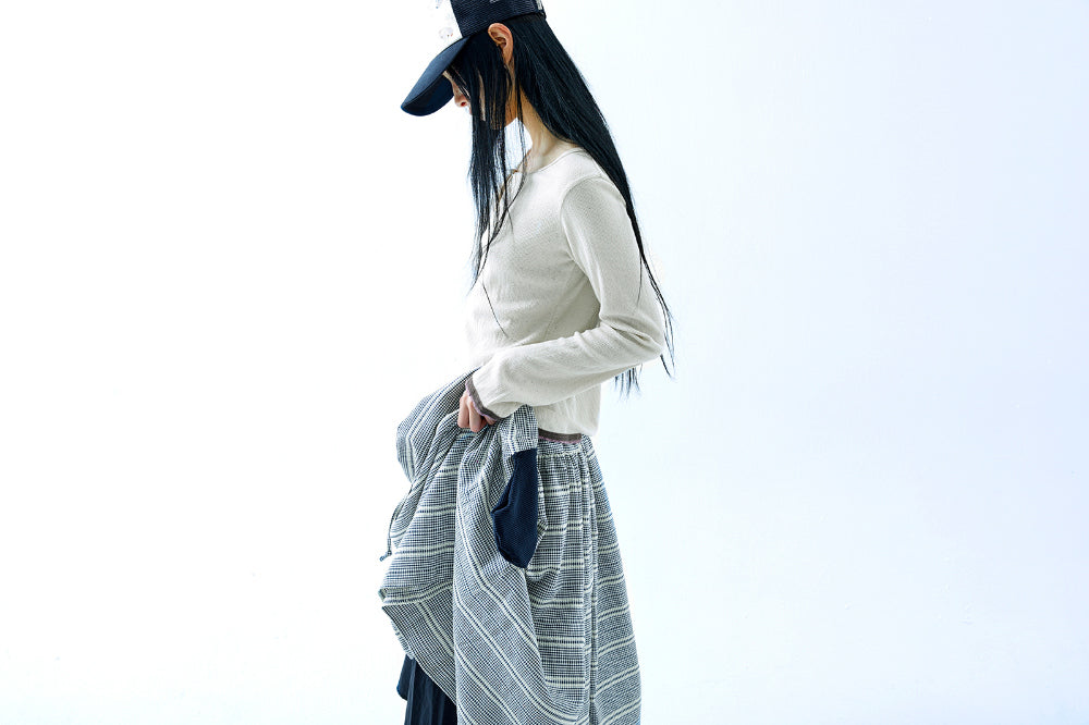 Coyseio - Wide Shirring Skirt (Navy) product image 8 | TRAB K-Fashion Australia