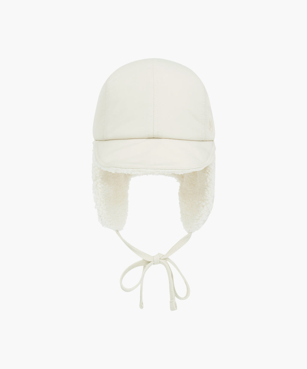 Marithe & Francois Girbaud - Quilted Earflap Cap (Ivory) product image 1 | TRAB K-Fashion Australia