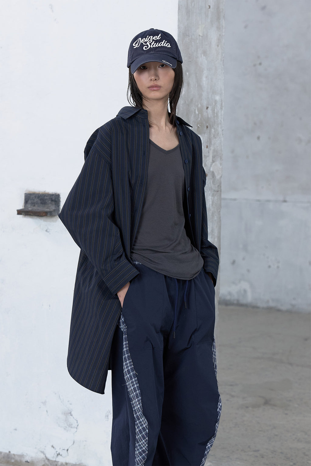 Deinet - Dual Pattern Structured Shirts (Navy) product image 6 | TRAB K-Fashion Australia