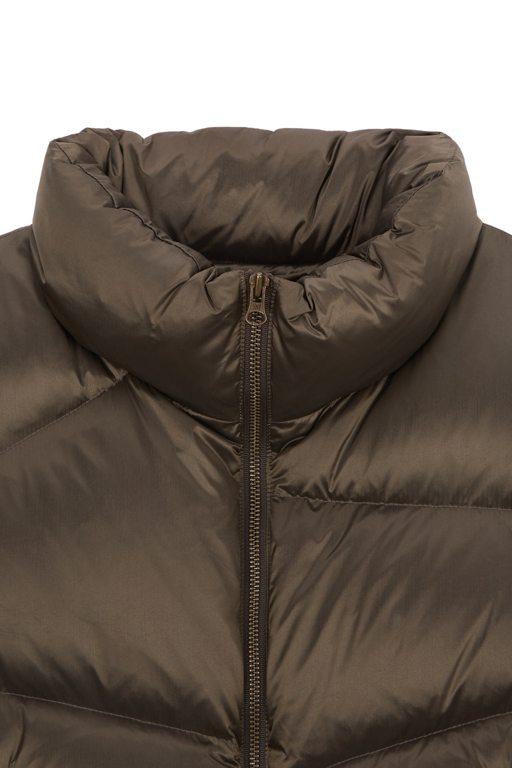 Matin Kim - Unbalance Quilted Down Vest (Khaki Brown) product image 3 | TRAB K-Fashion Australia