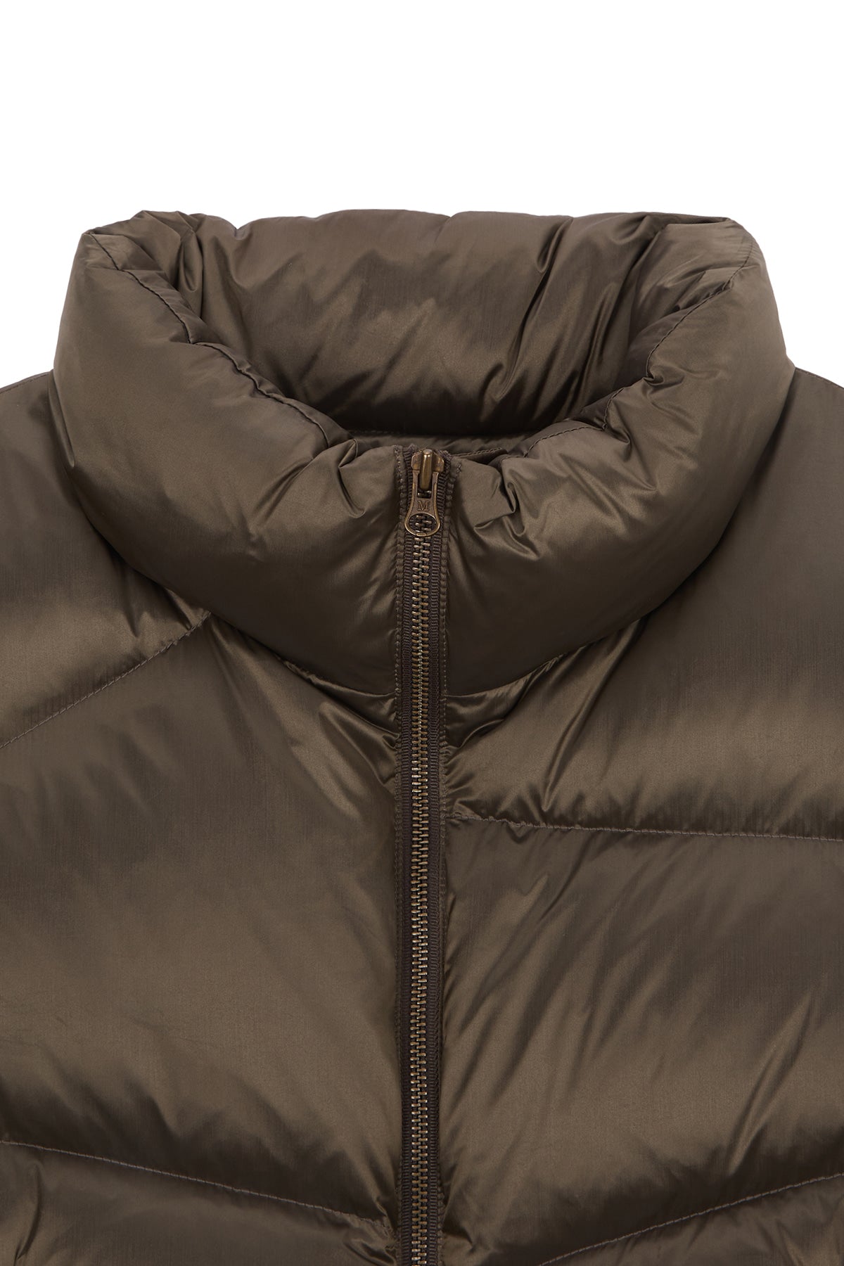 Matin Kim - Unbalance Quilted Down Vest (Khaki Brown) product image 3 | TRAB K-Fashion Australia