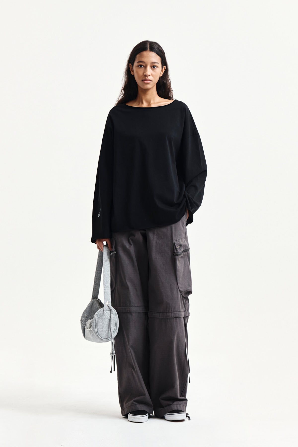 Matin Kim - Raw Hem Finished Boat Neck Top (Black) product image 9 | TRAB K-Fashion Australia