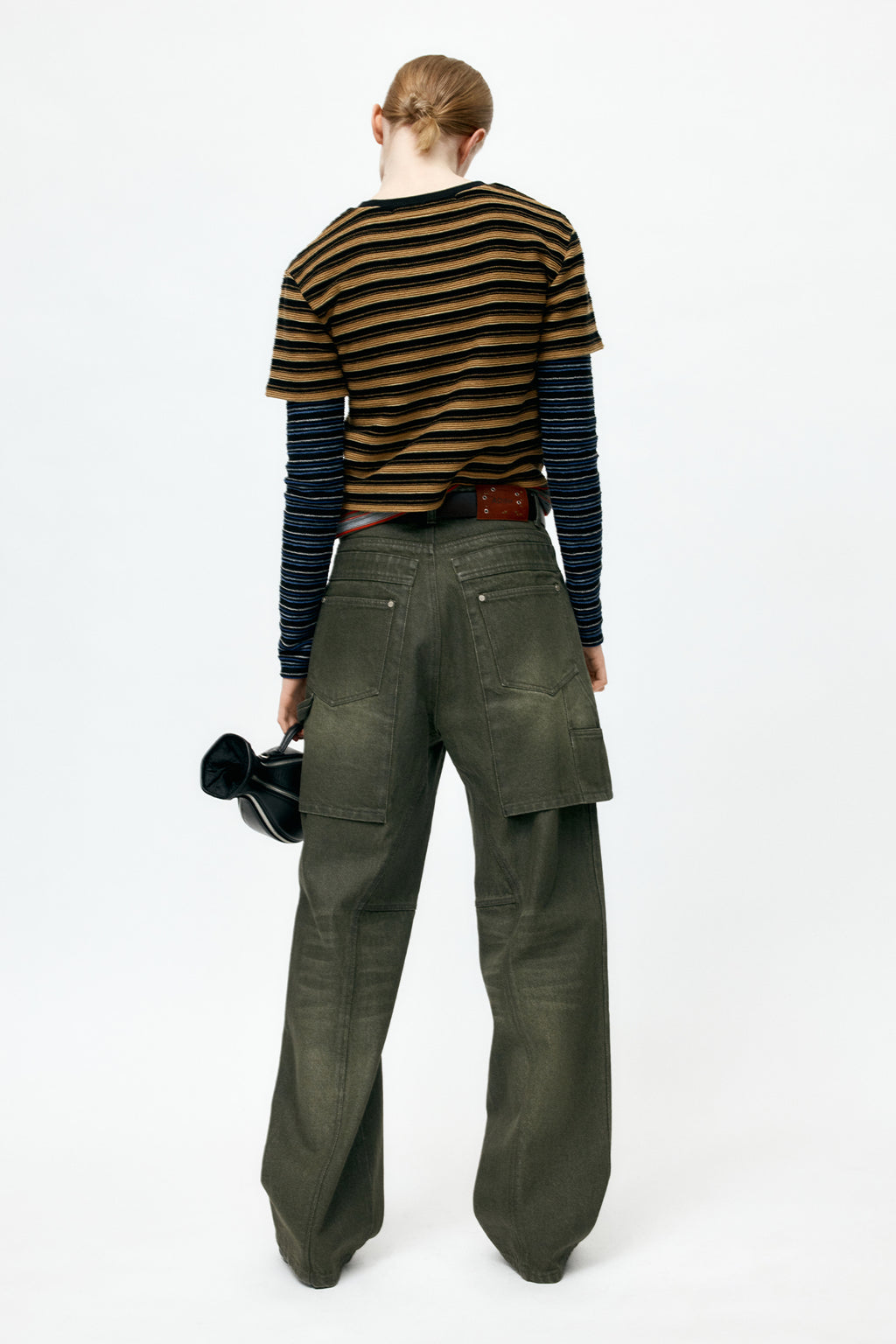 Andersson Bell - Unisex Raptor Layered Wide-Leg Jeans (Washed Green) product image 10 | TRAB K-Fashion Australia
