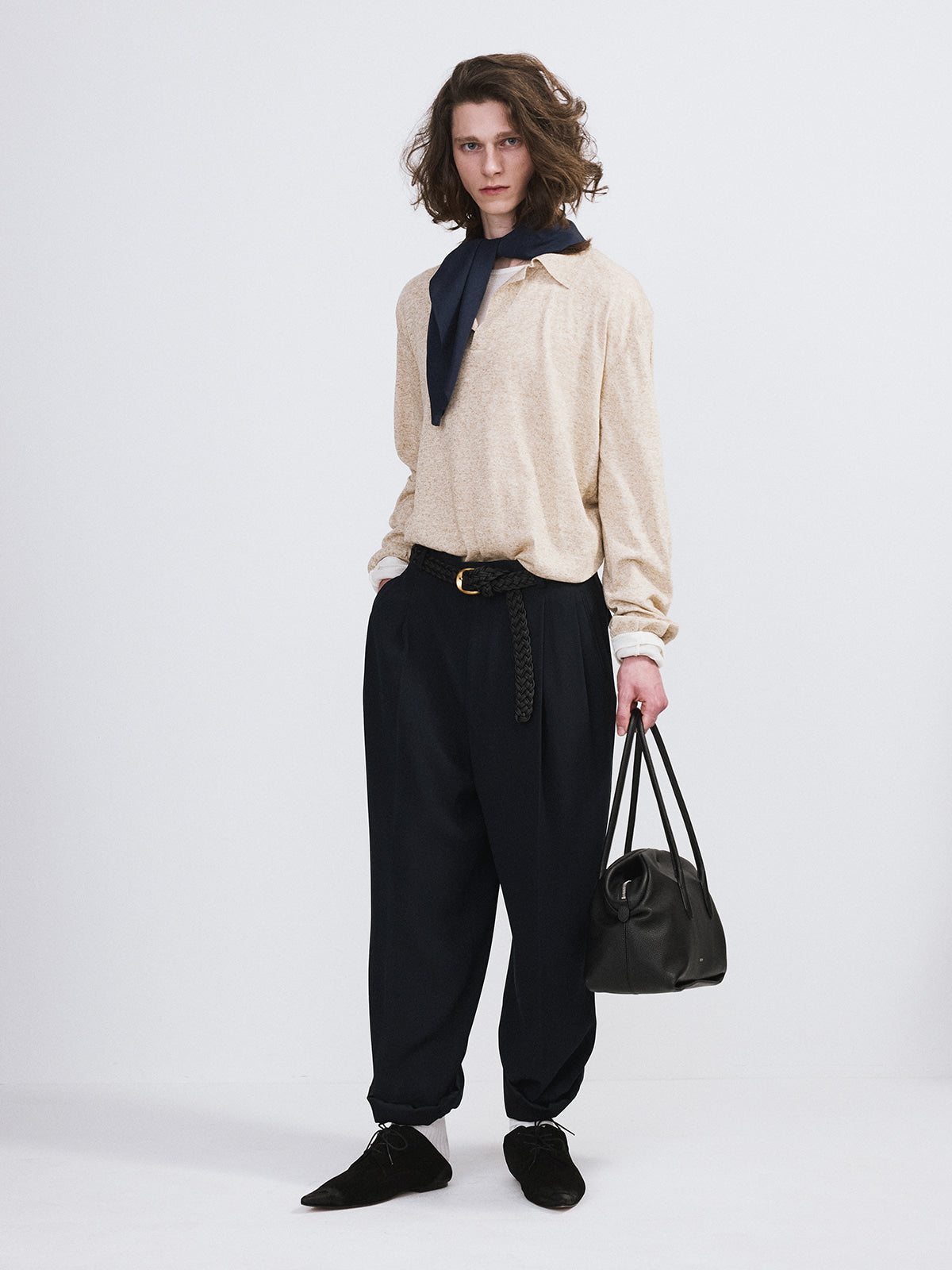 Recto - Linen Blend Polo Top (Oatmeal) product image 3 | TRAB K-Fashion Australia